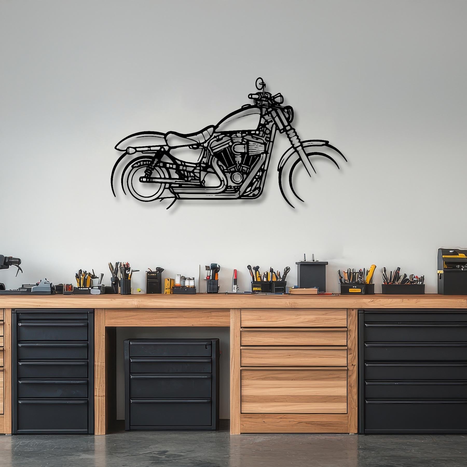 Sportster Iron 883 2017 Silhouette Metal Wall Art