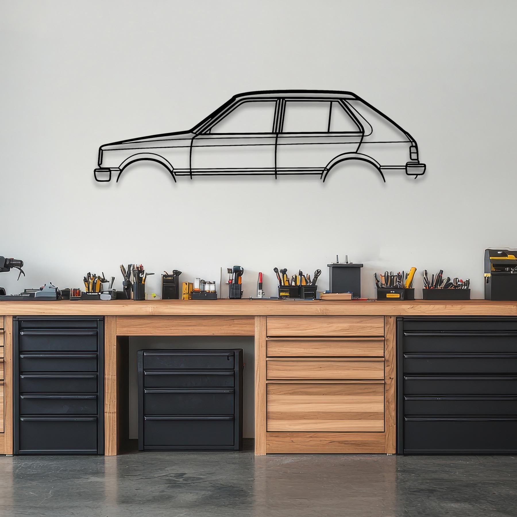 Starlet 1982 Classic Silhouette Metal Wall Art