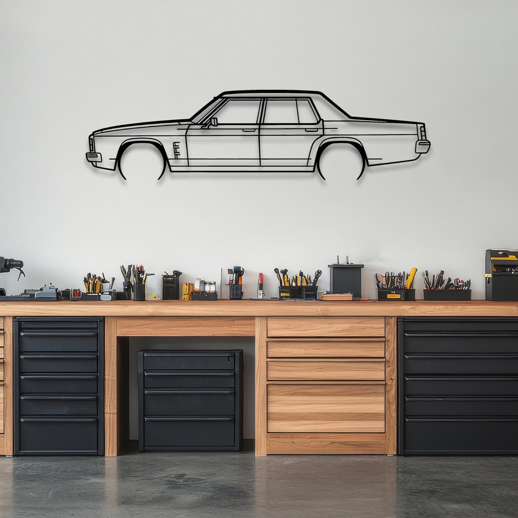 Statesman 1975 Detailed Silhouette Metal Wall Art