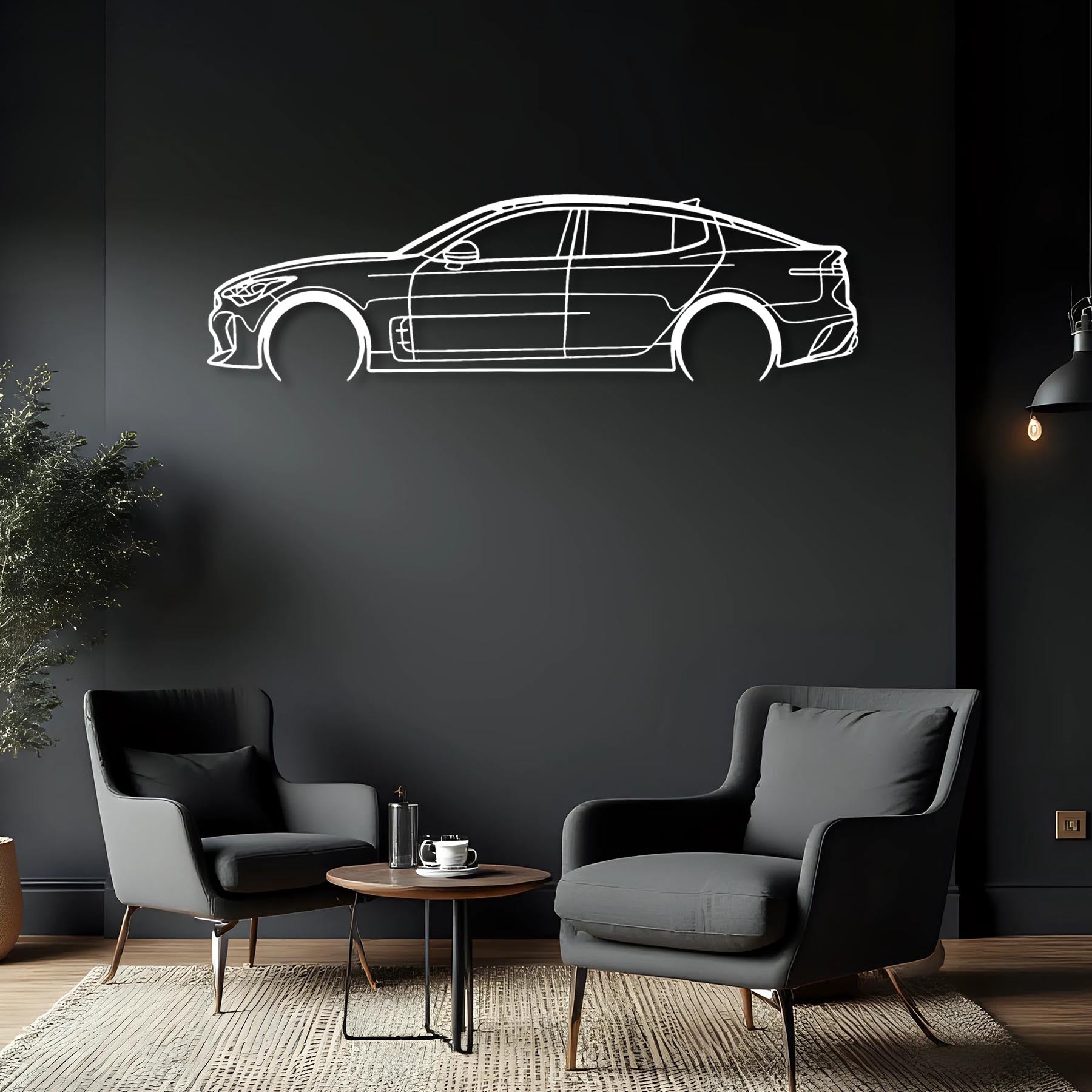 Stinger GTS 2019 Detailed Silhouette Metal Wall Art