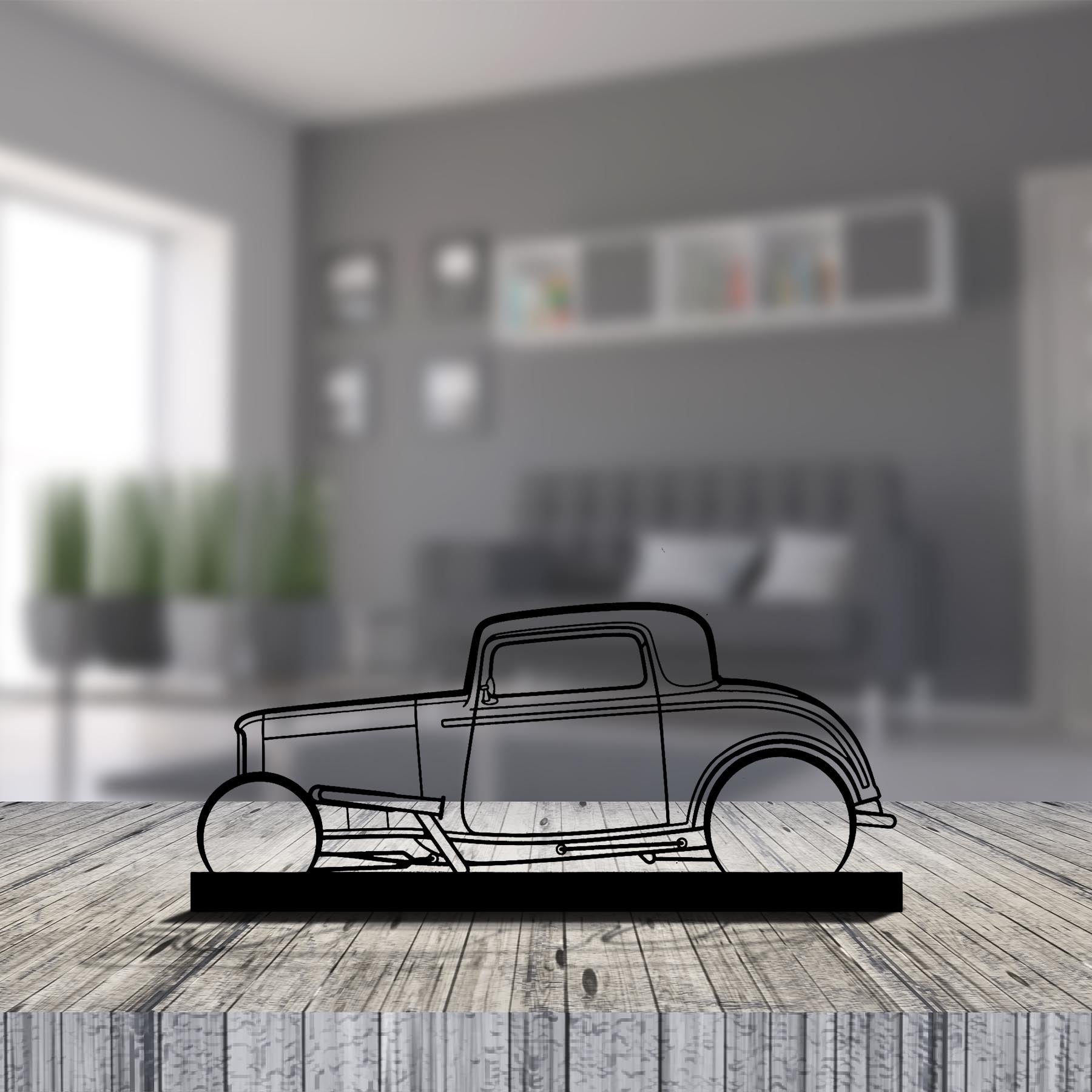 Street Rod 1932 Silhouette Metal Art Stand