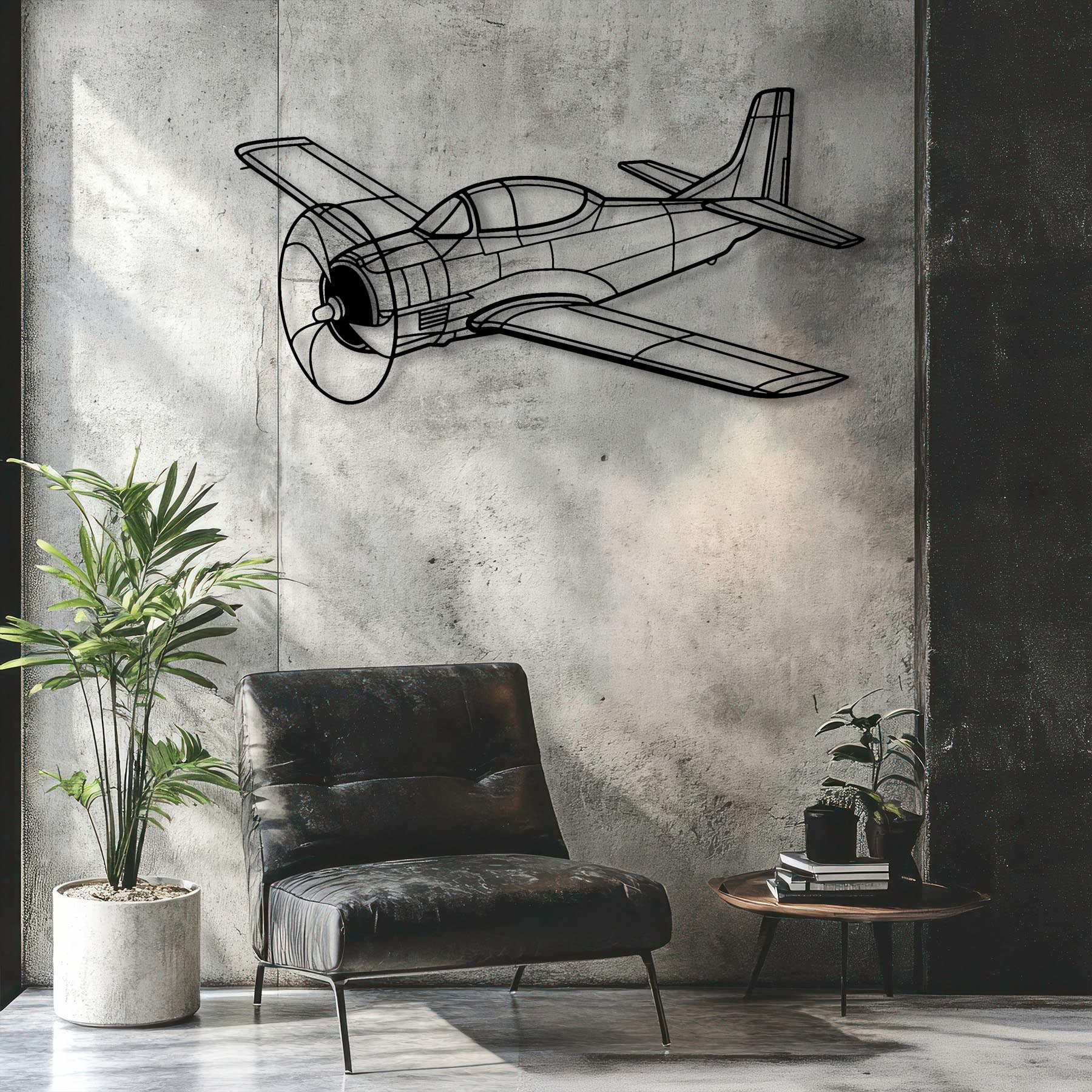 T-28 Trojan Angle Metal Aircraft Wall Art - NCP0141