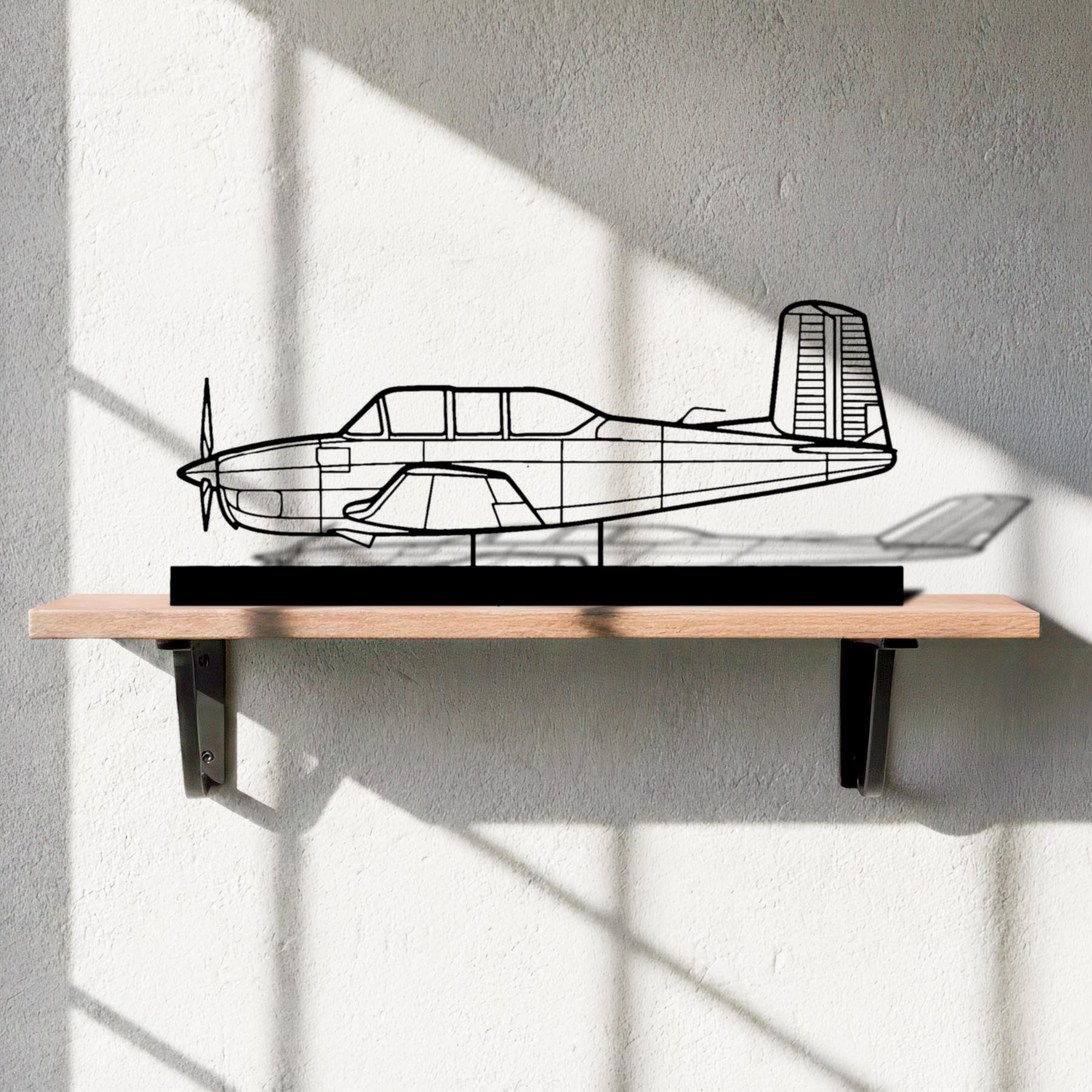 T-34A Mentor Silhouette Metal Art Stand