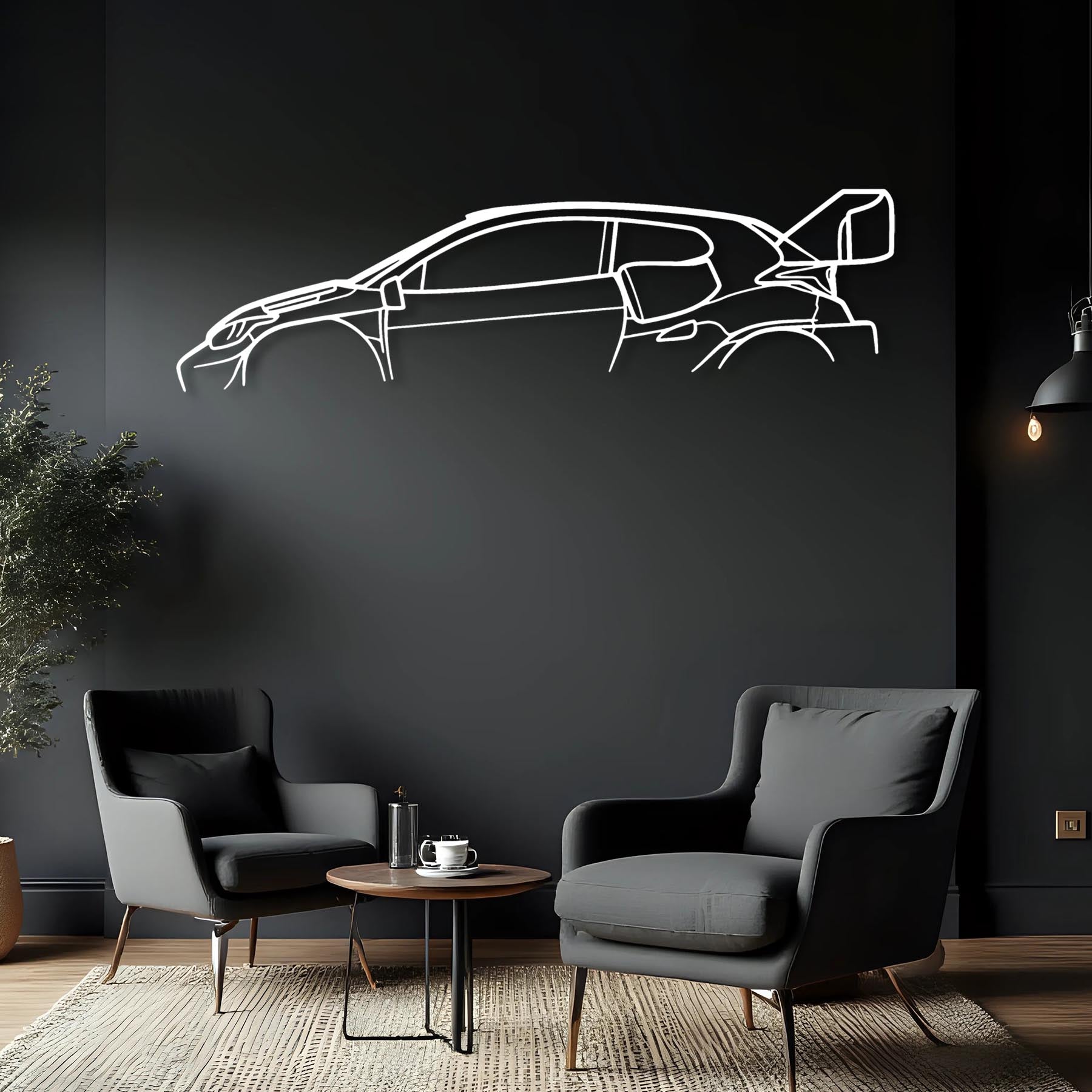 TGR Rally1 Classic Metal Silhouette Wall Art
