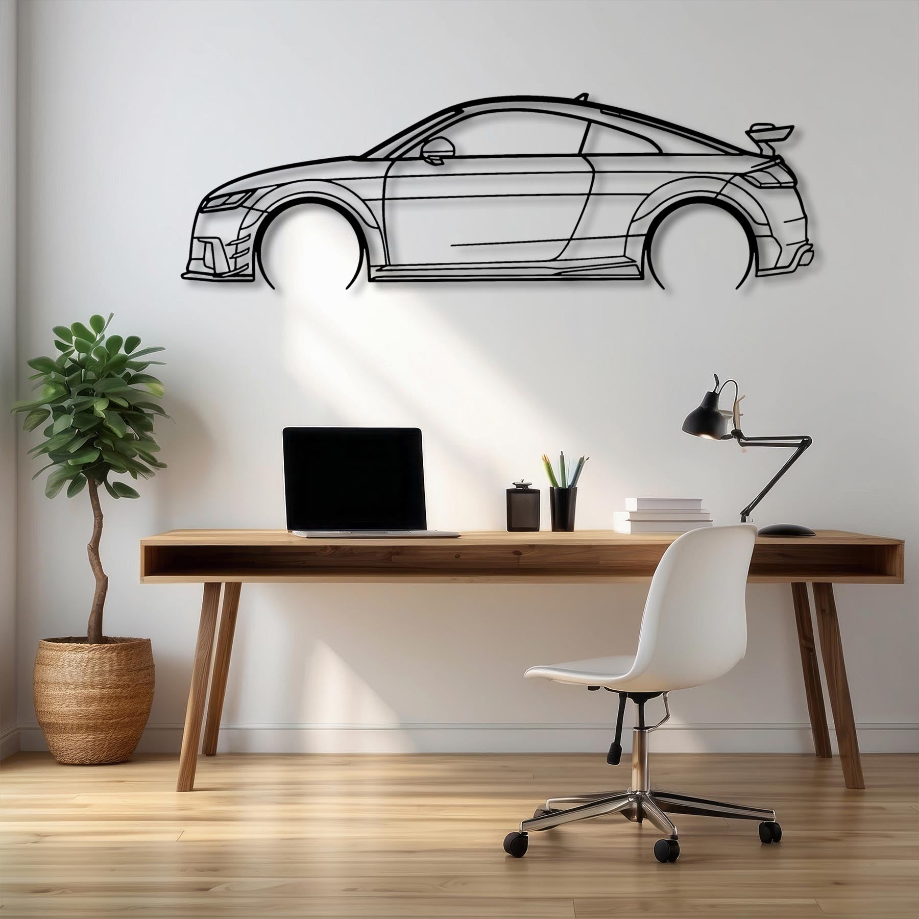 TT RS 8S 2017 Detailed Silhouette Metal Wall Art