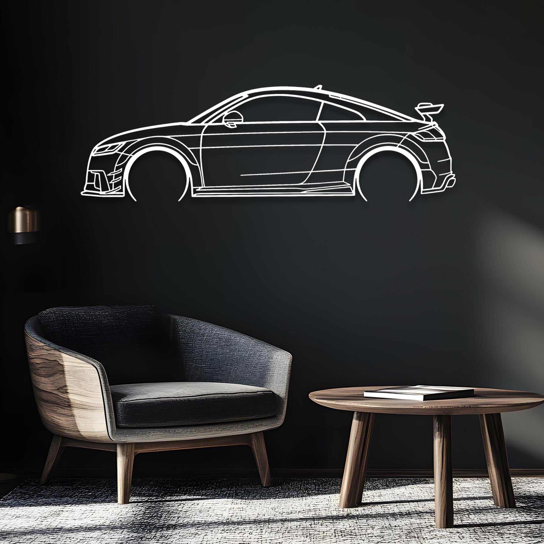 TT RS 8S 2017 Detailed Silhouette Metal Wall Art
