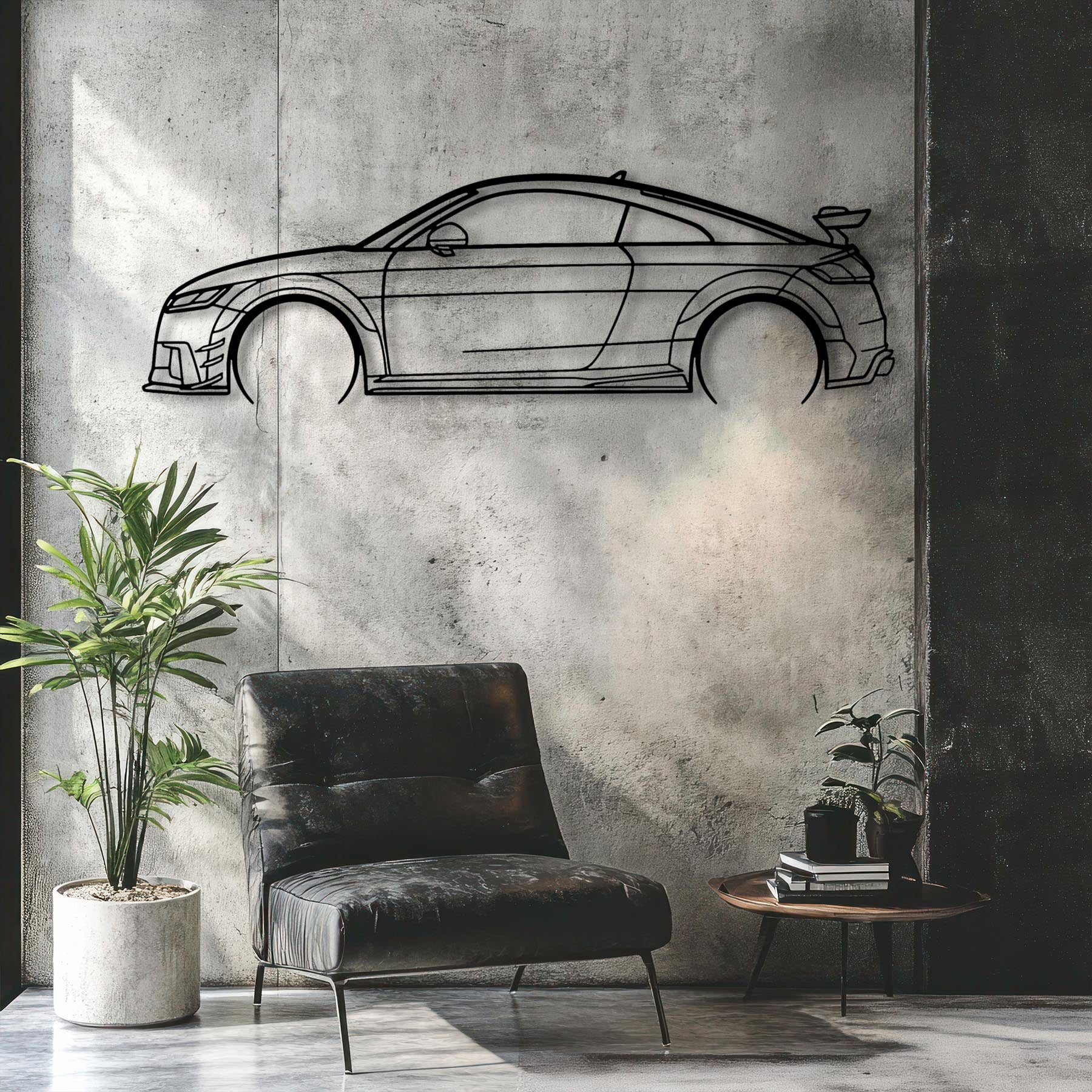 TT RS 8S 2017 Detailed Silhouette Metal Wall Art