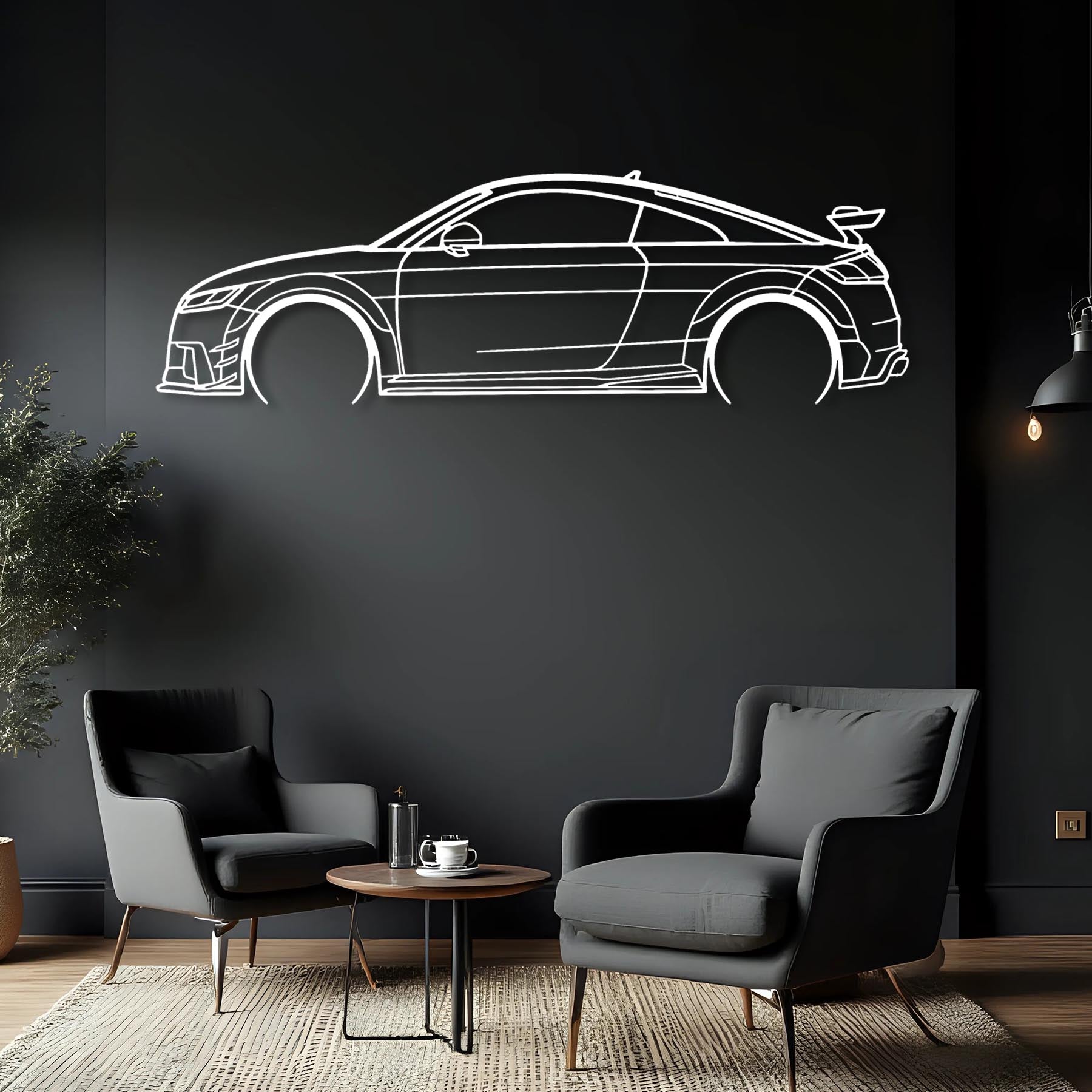 TT RS 8S 2017 Detailed Silhouette Metal Wall Art