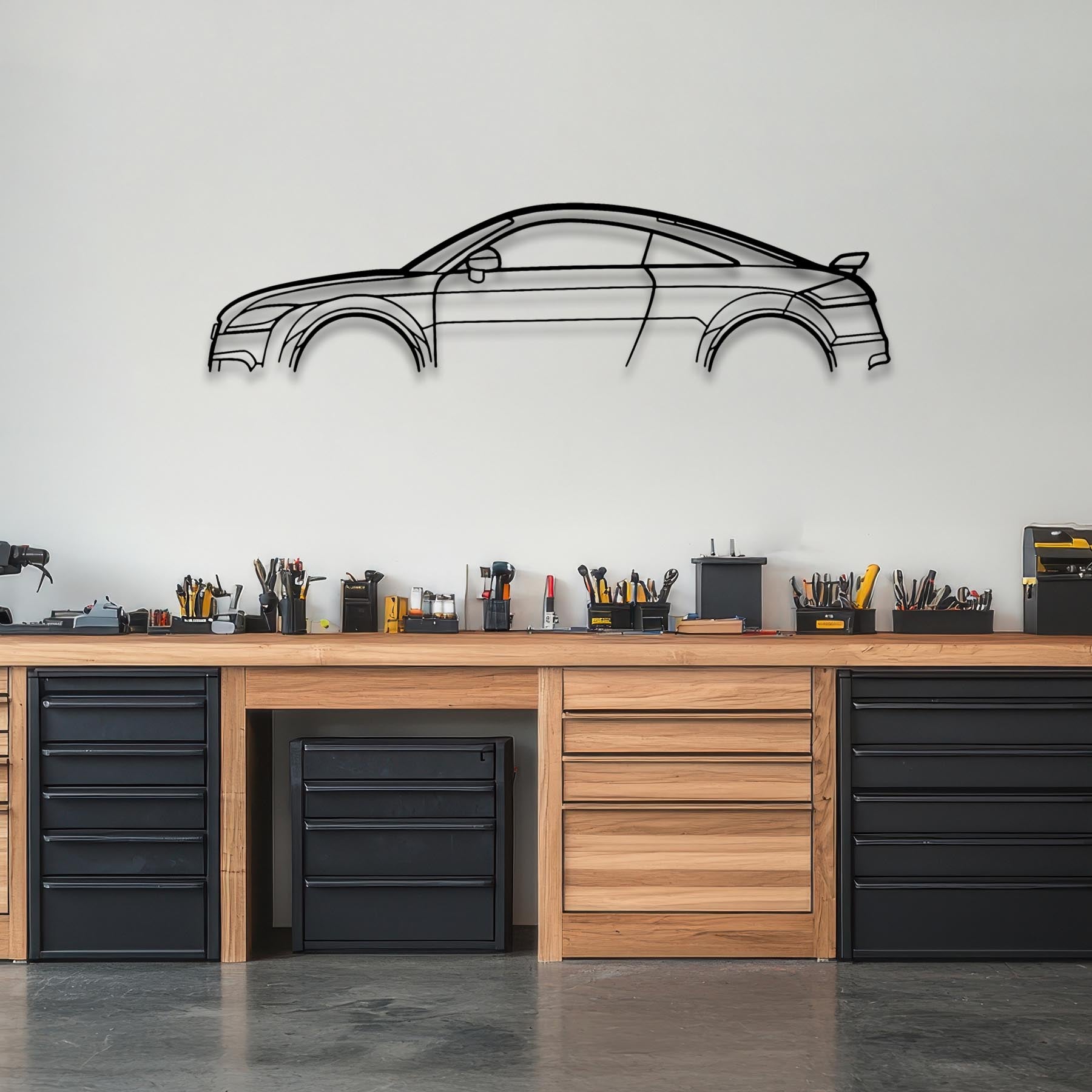 TT RS Mk2 2009 Classic Silhouette Metal Wall Art