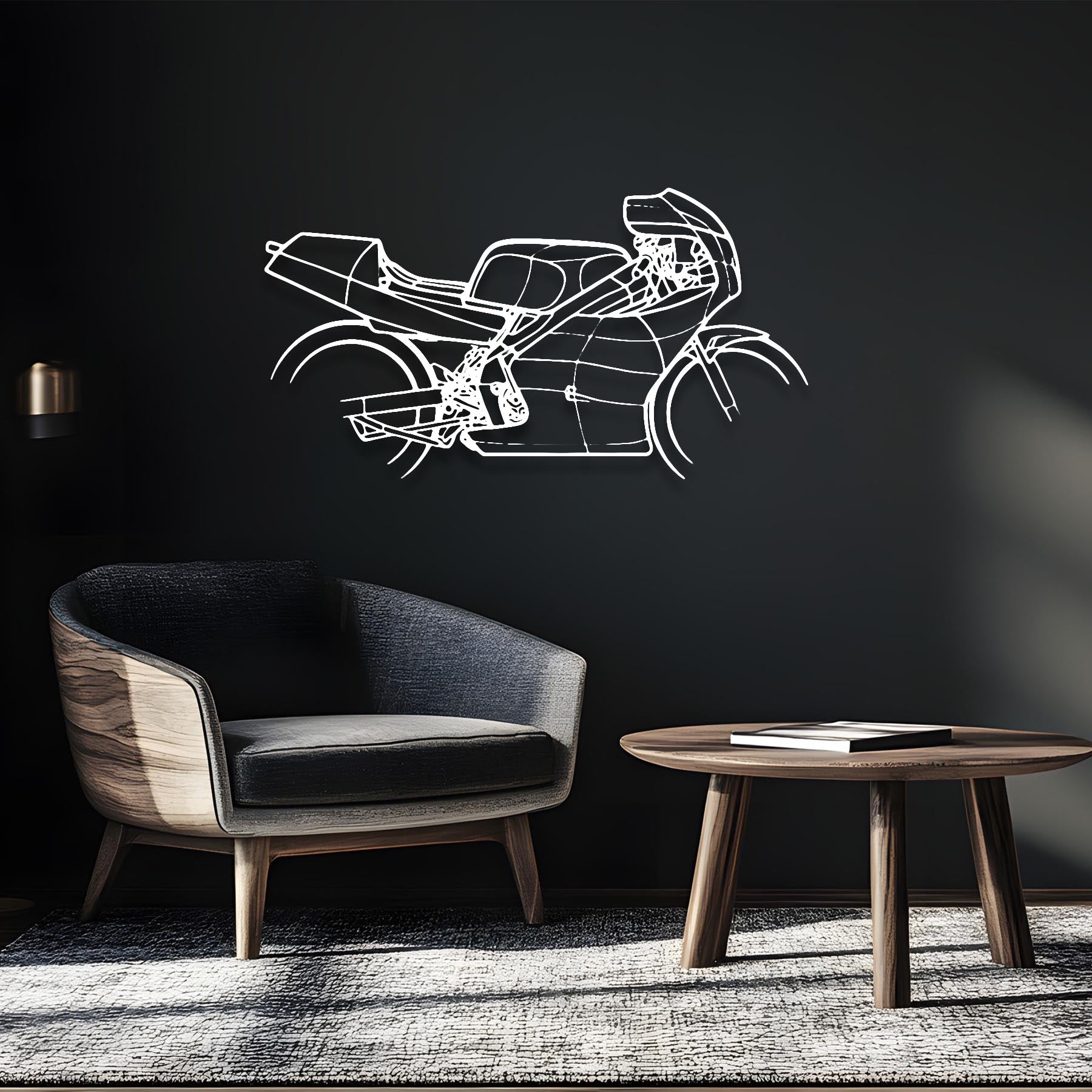 TZR250 RSP 1990 Silhouette Metal Wall Art