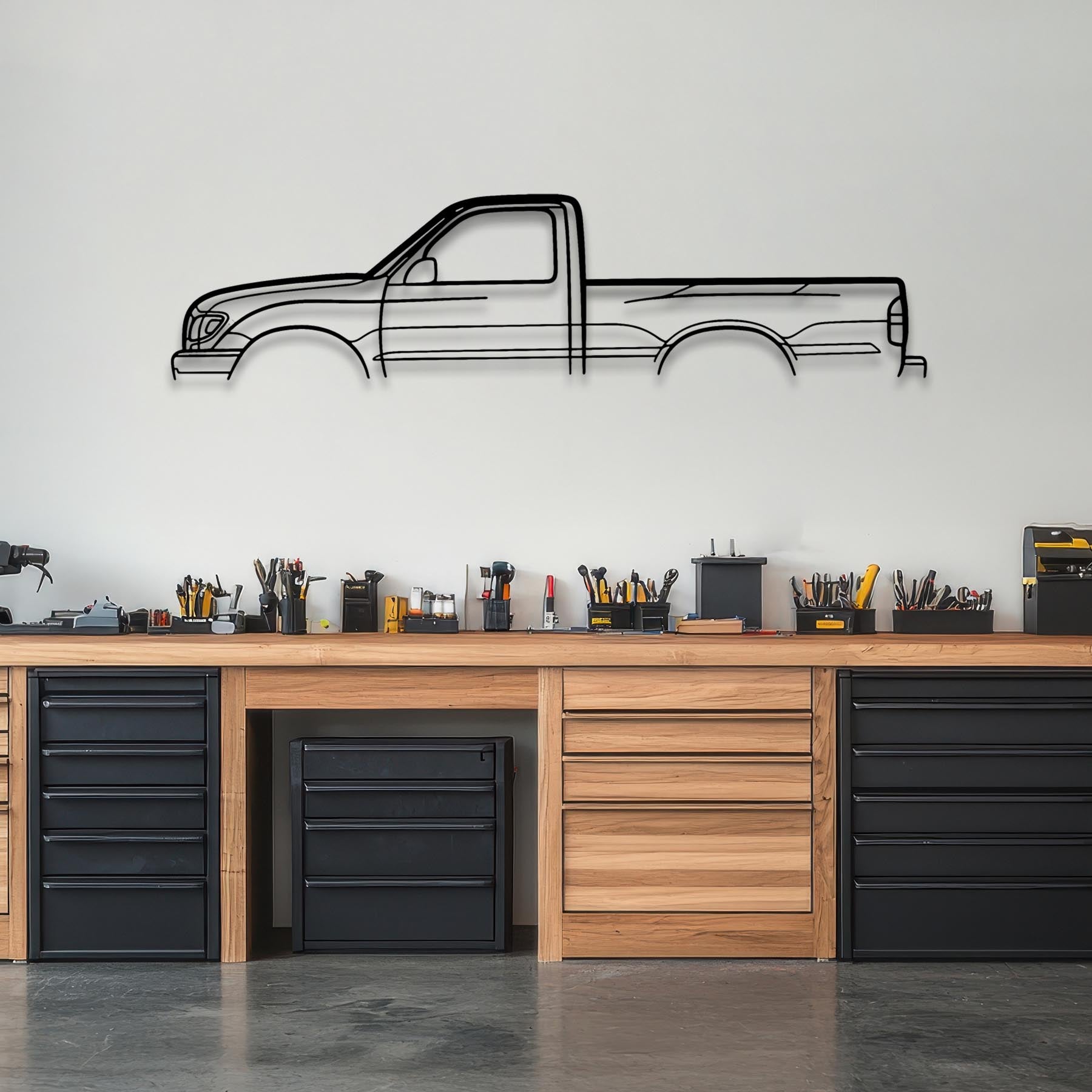 Tacoma 2002 Classic Silhouette Metal Wall Art