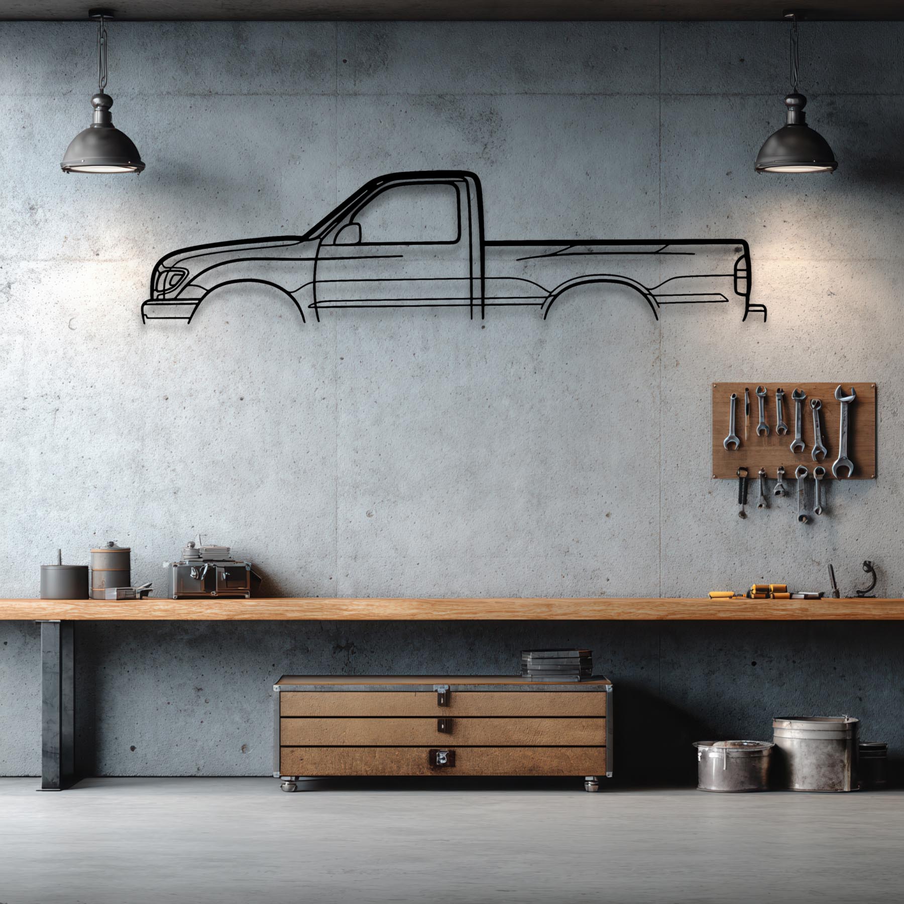 Tacoma 2002 Classic Silhouette Metal Wall Art