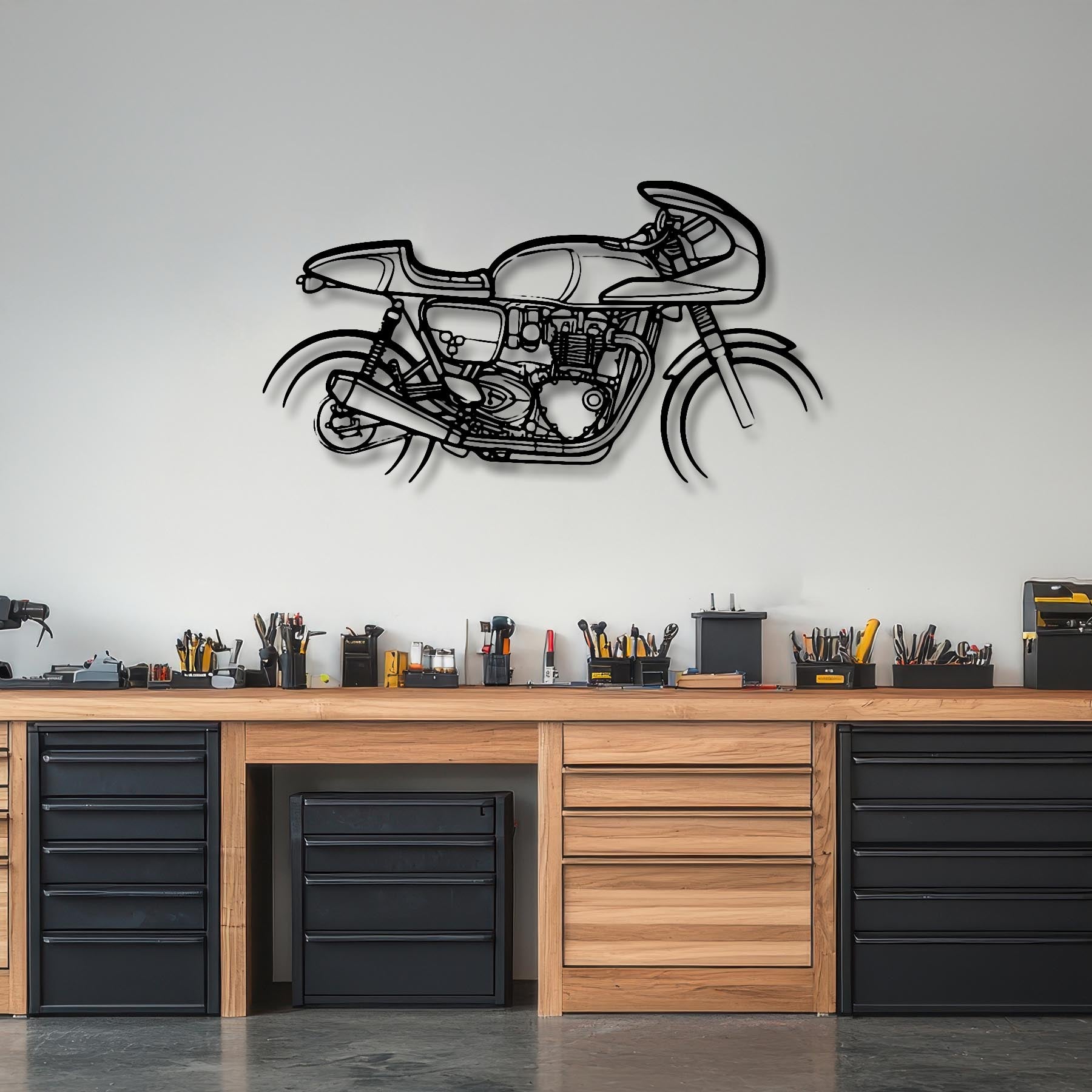 Thruxton 1200 2016 Silhouette Metal Wall Art
