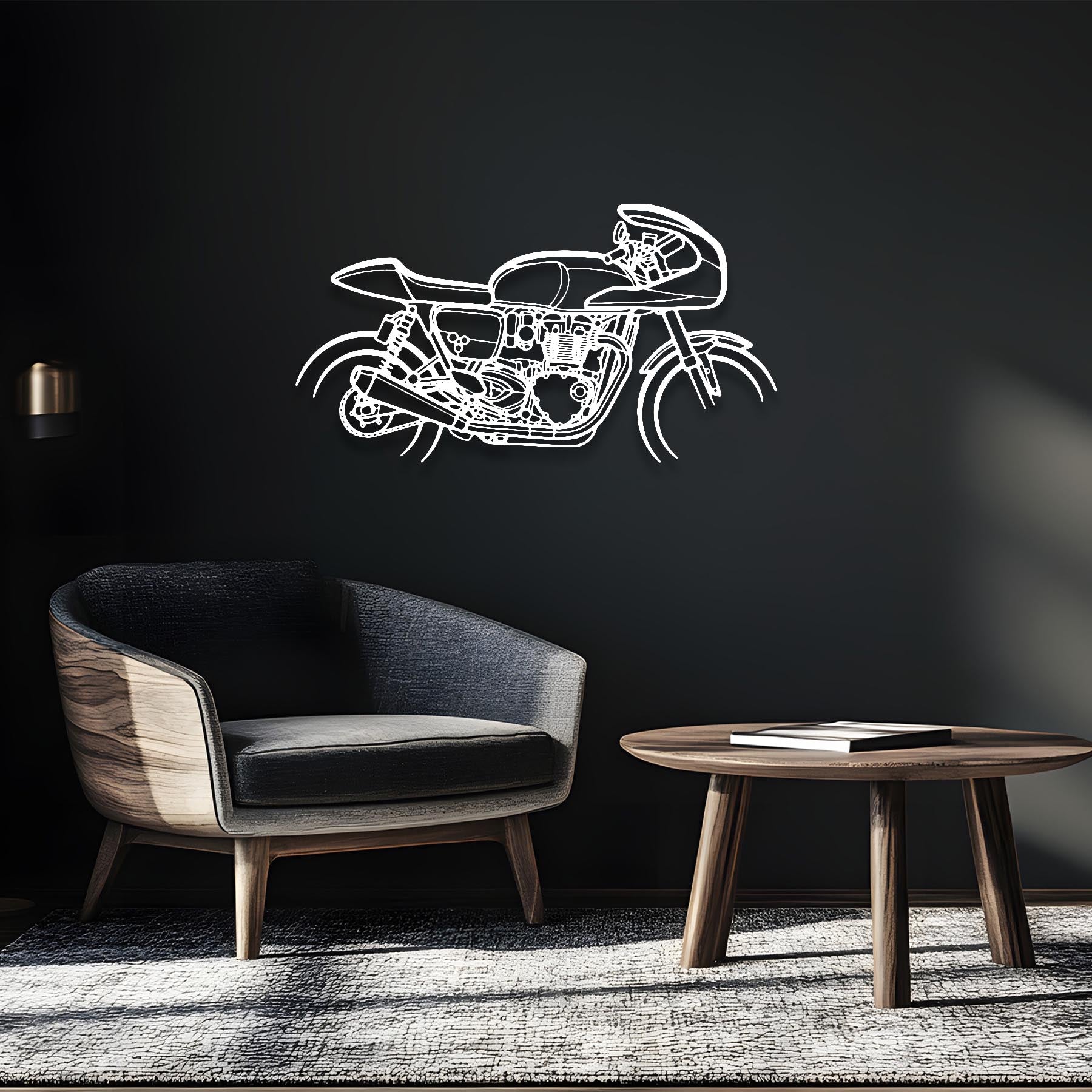 Thruxton TFC Silhouette Metal Wall Art