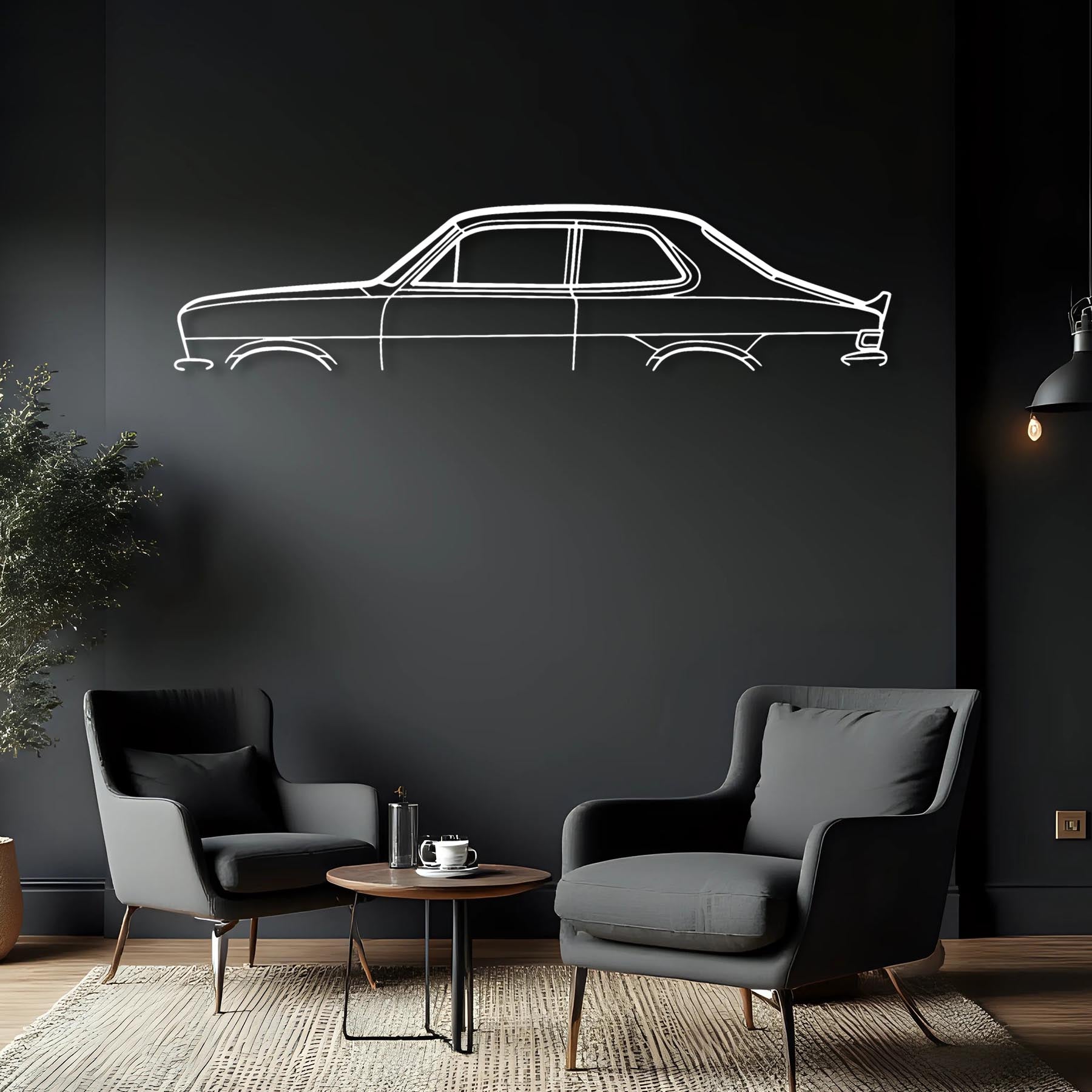 Torana 1974 Race Classic Silhouette Metal Wall Art