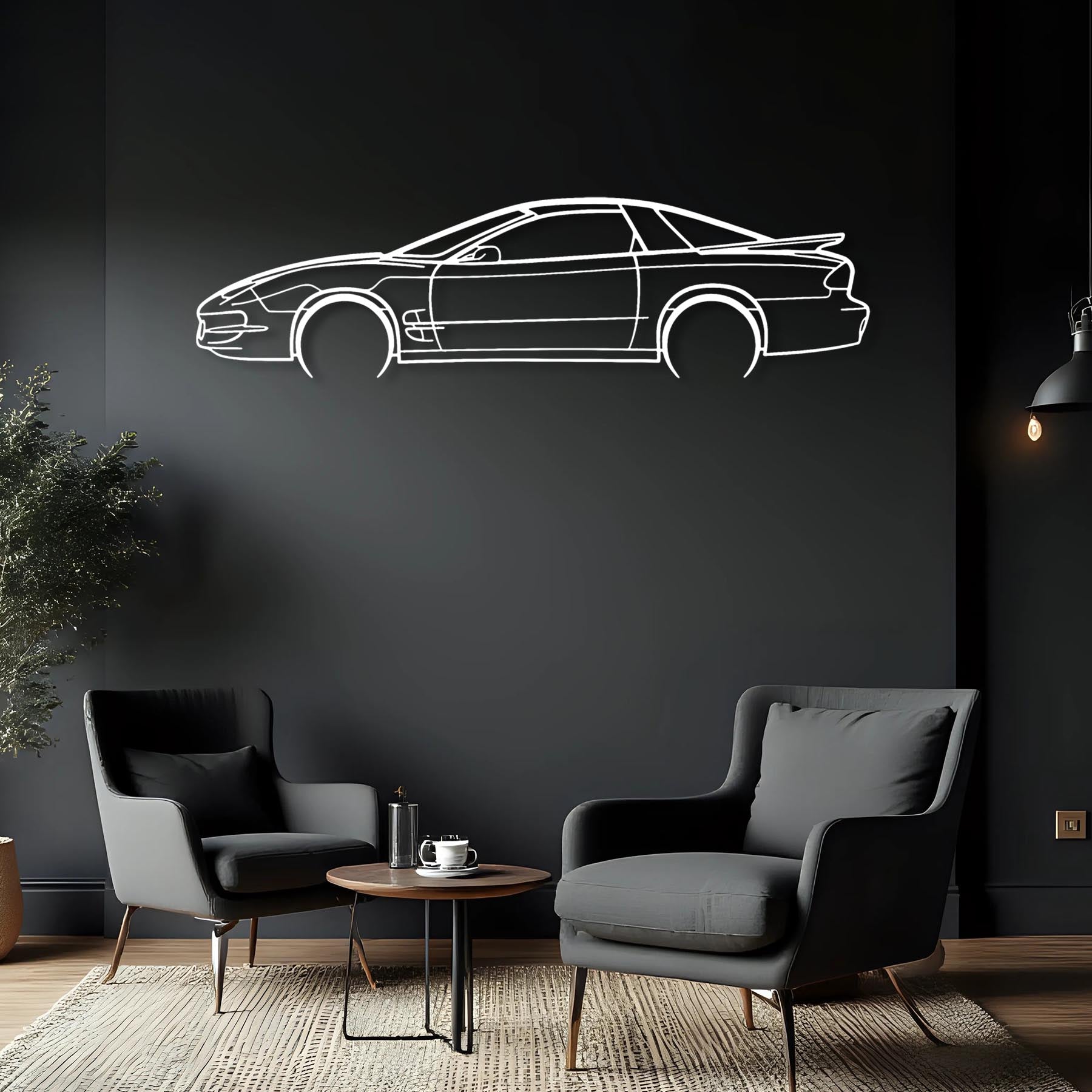 Trans AM 1998 Detailed Silhouette Metal Wall Art