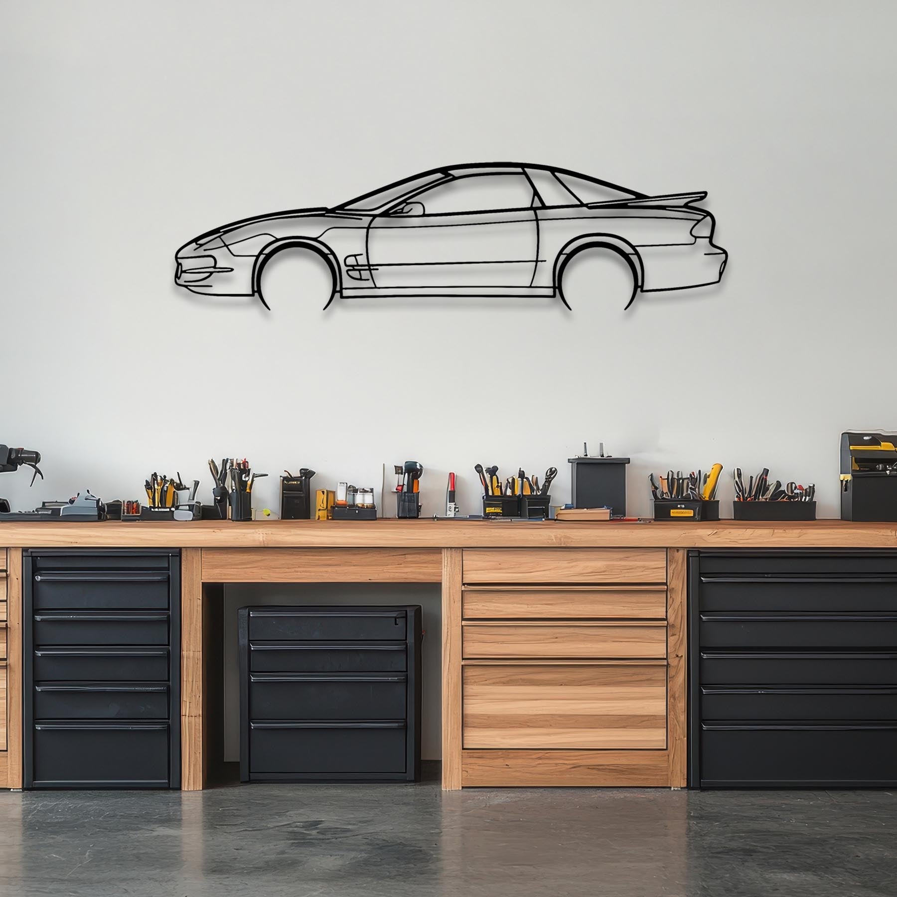 Trans AM 1998 Detailed Silhouette Metal Wall Art