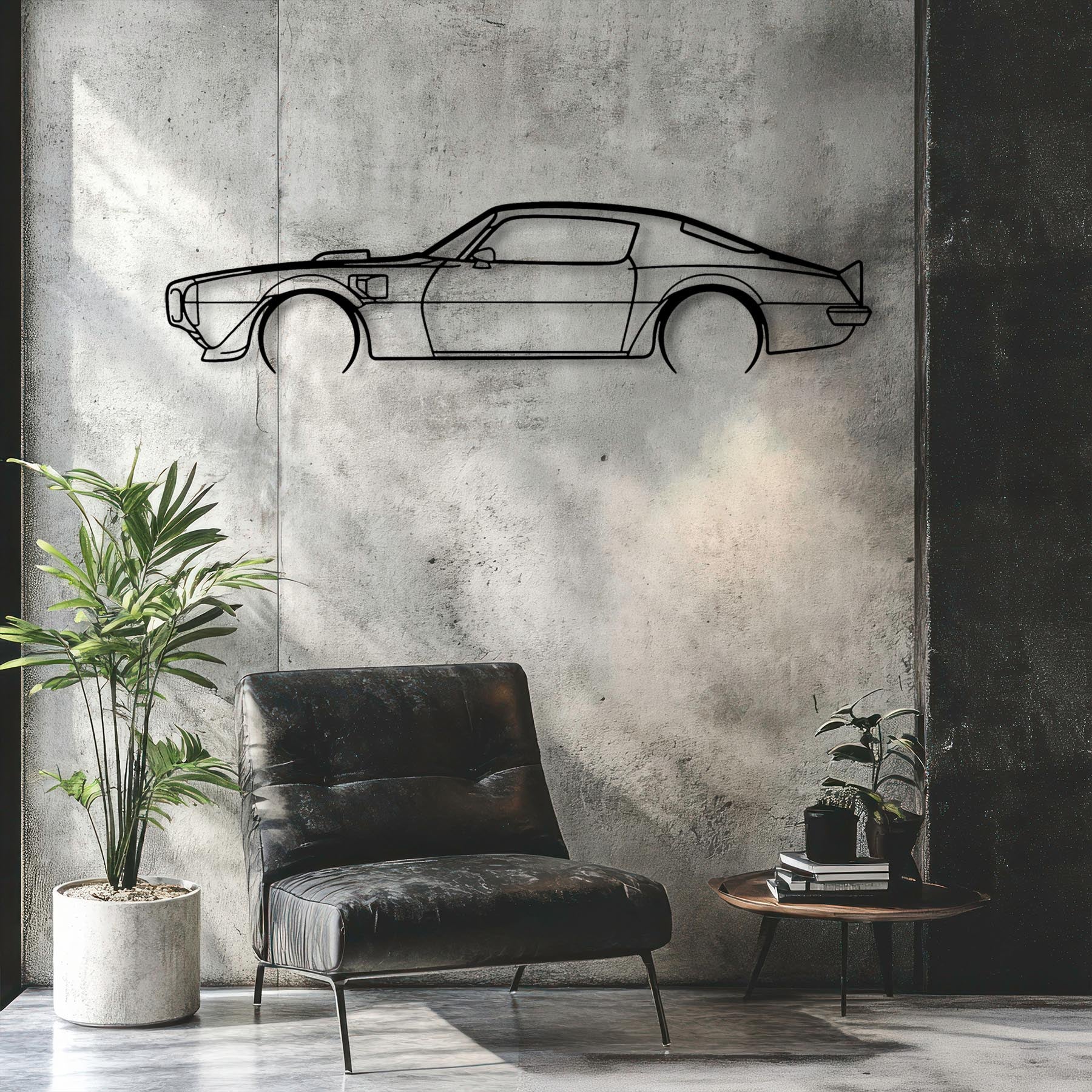 Trans Am 1970 Detailed Silhouette Metal Wall Art