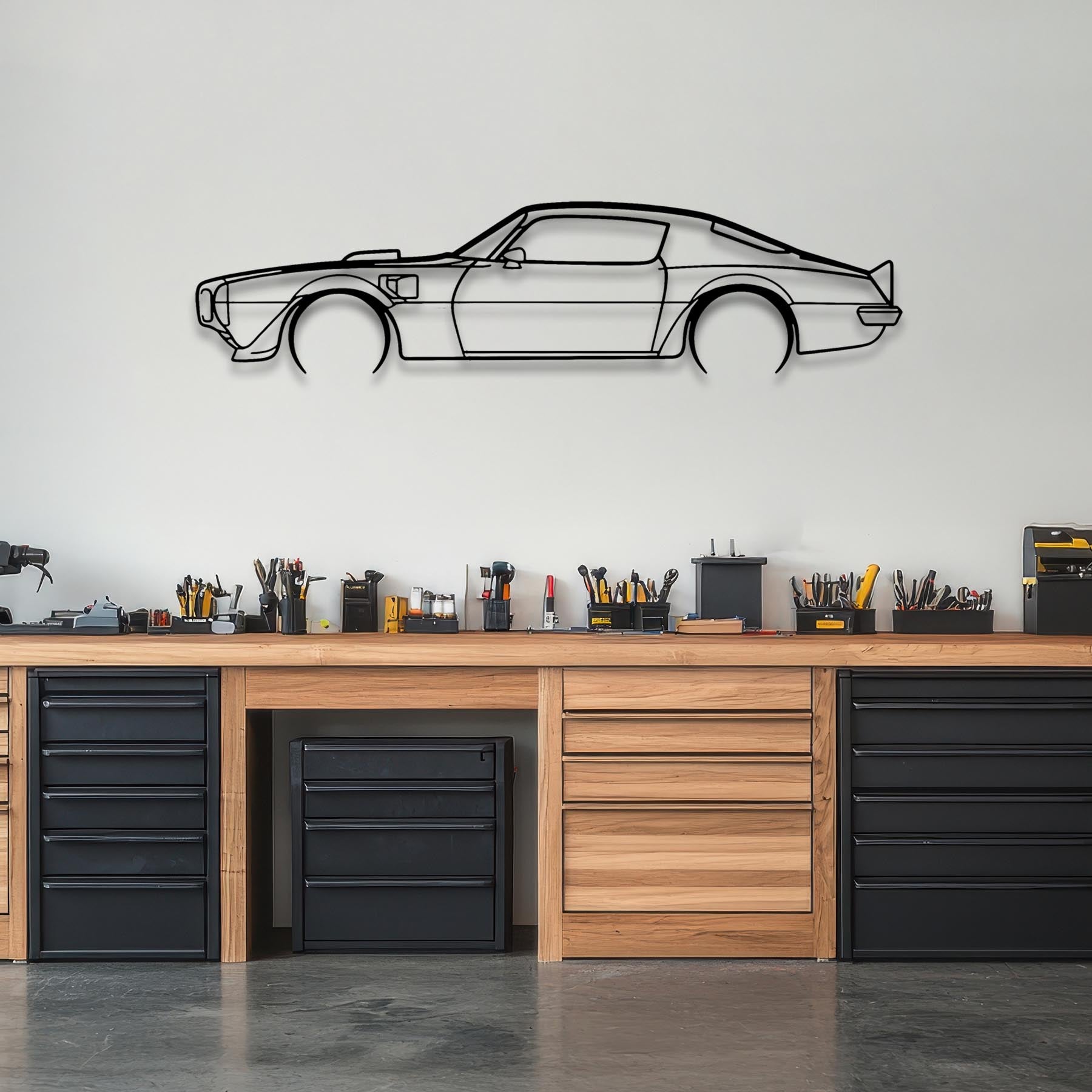 Trans Am 1970 Detailed Silhouette Metal Wall Art