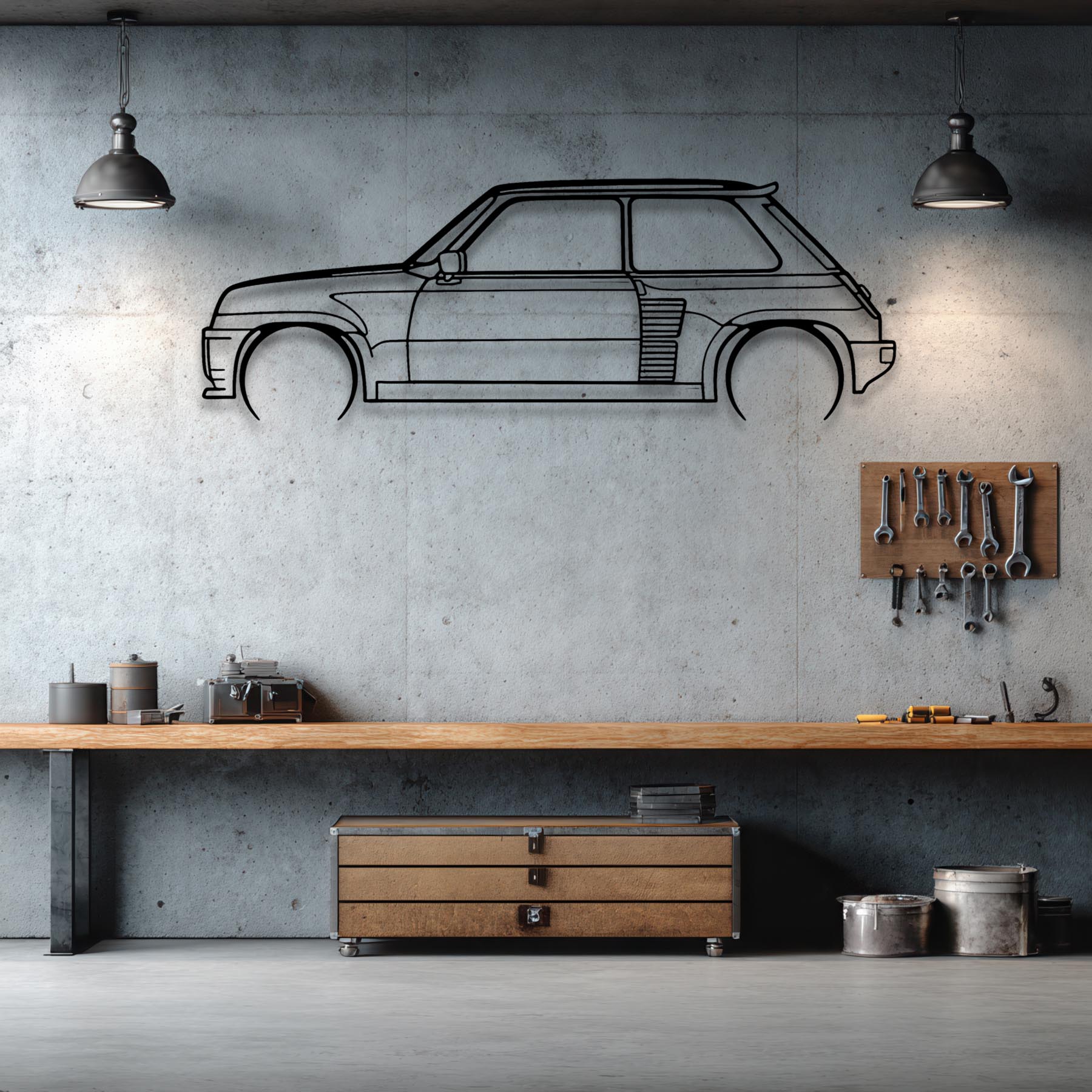 Turbo 2 1983 Detailed Silhouette Metal Wall Art