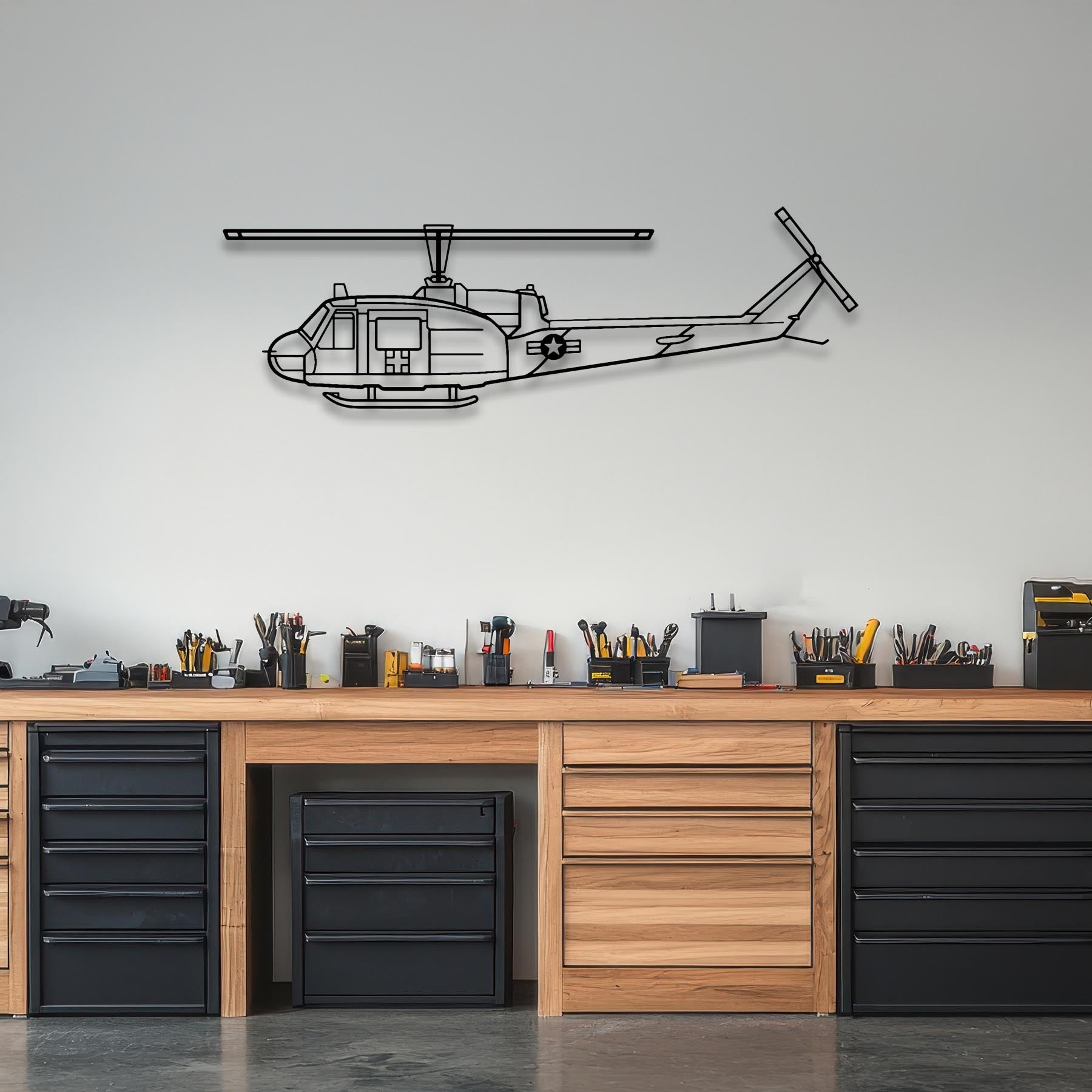 UH-1-MED Huey Metal Aircraft Wall Art - NCP0145