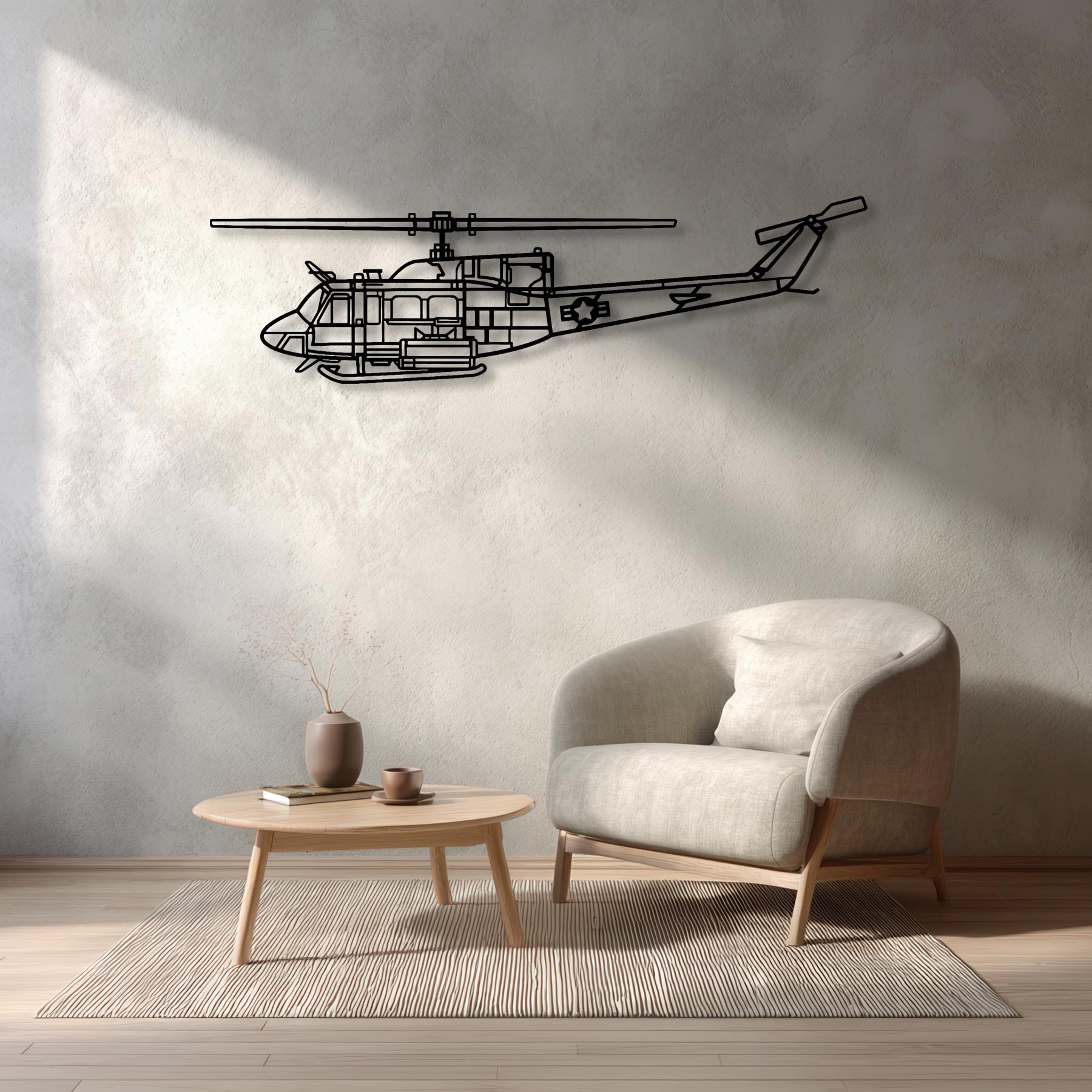 UH-1N Huey Metal Aircraft Wall Art - NCP0605