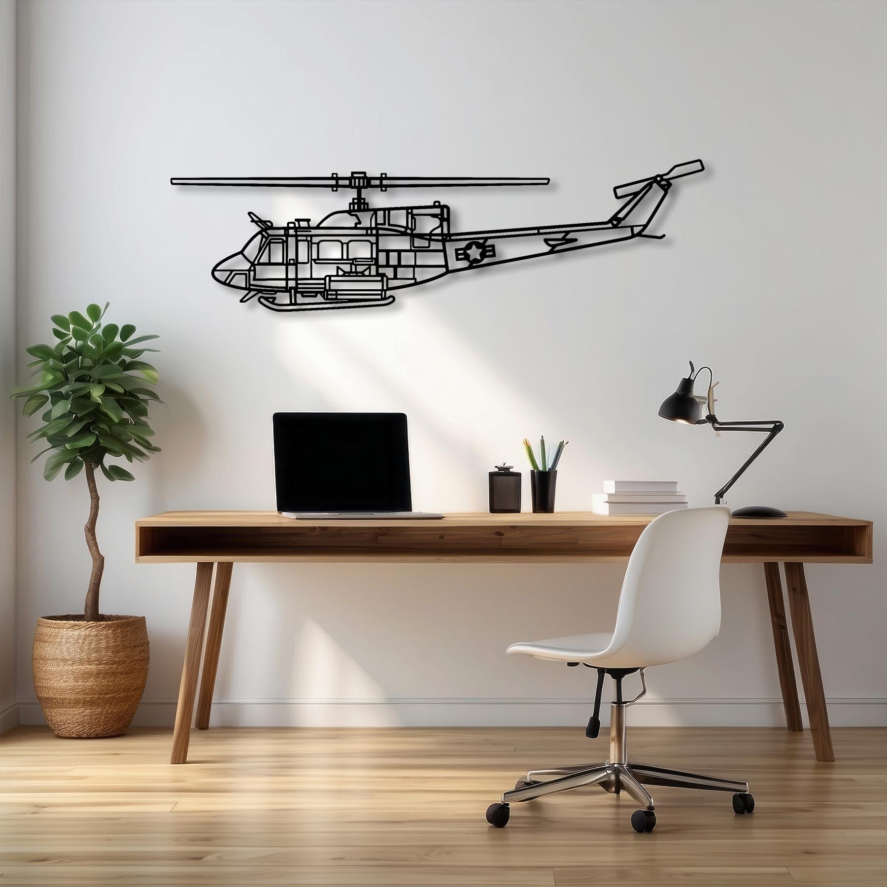 UH-1N Huey Metal Aircraft Wall Art - NCP0605