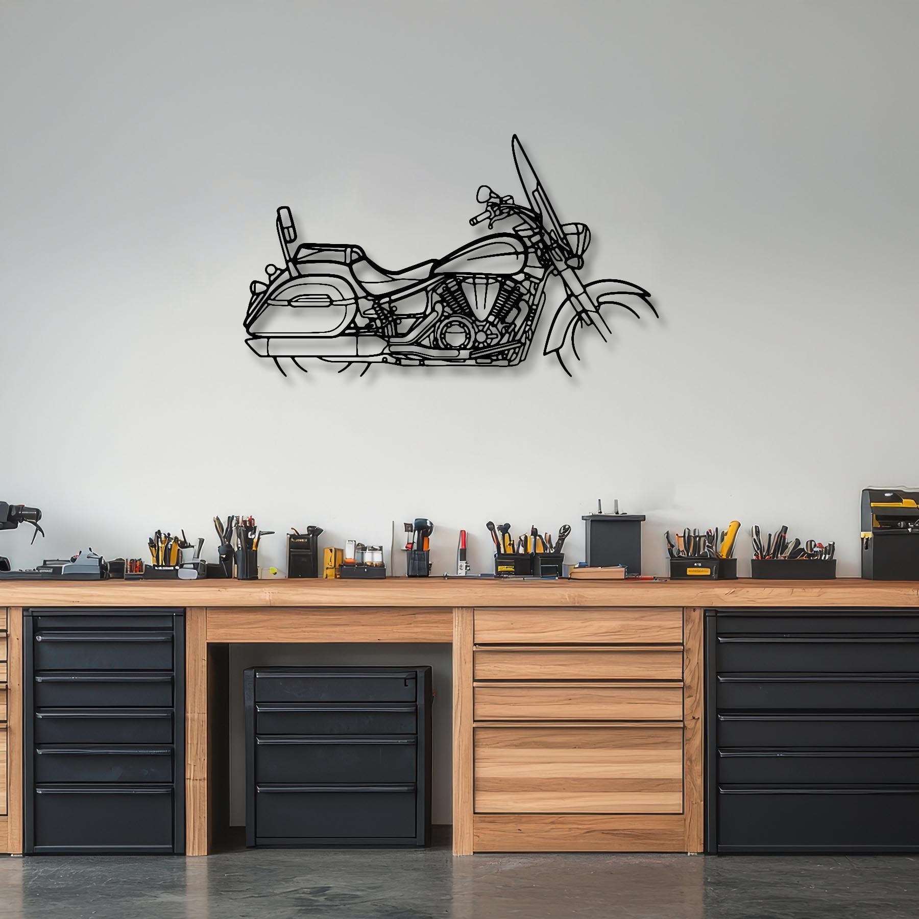 V-Star 1300 Tourer Silhouette Metal Wall Art