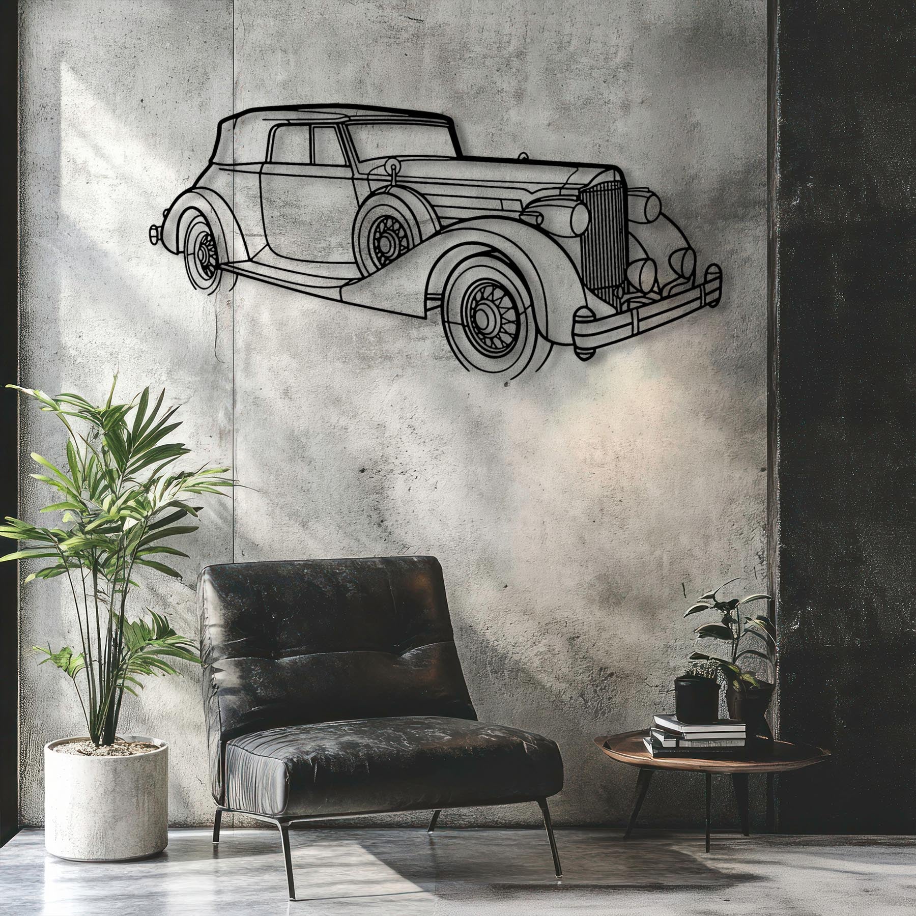 V12 1935 Victoria Angle Silhouette Metal Wall Art