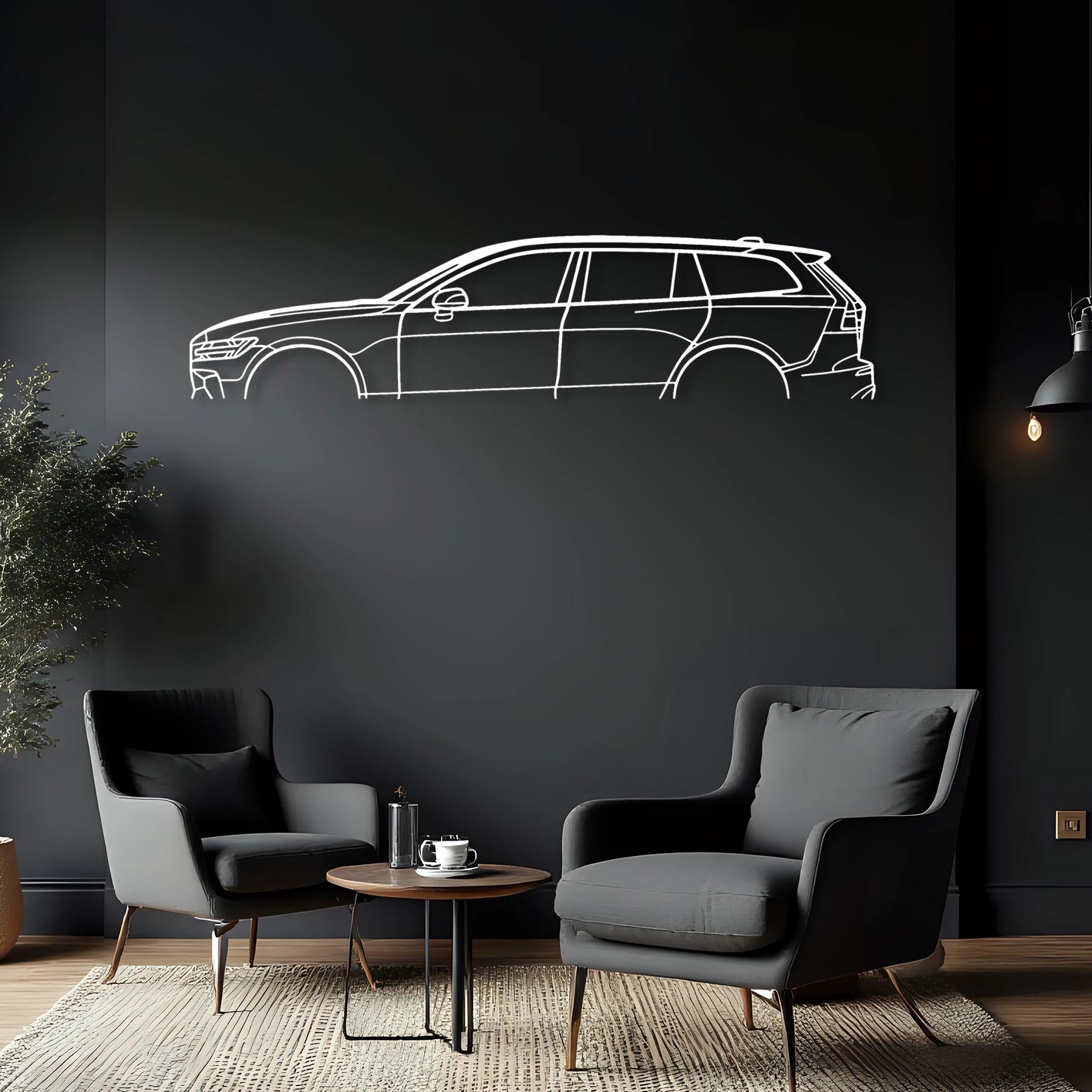 V60 2023 Classic Silhouette Metal Wall Art