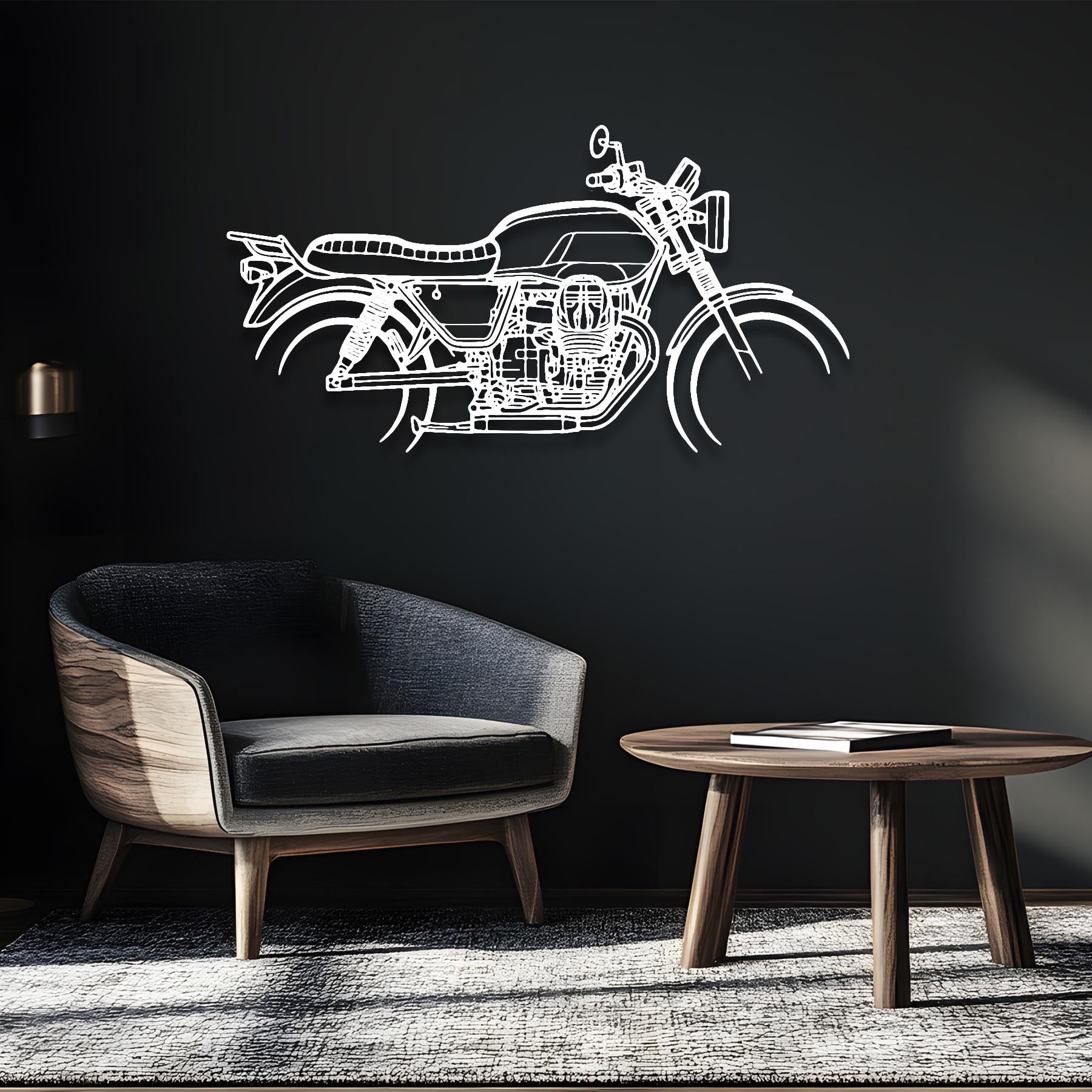 V7 3 2017 Silhouette Metal Wall Art