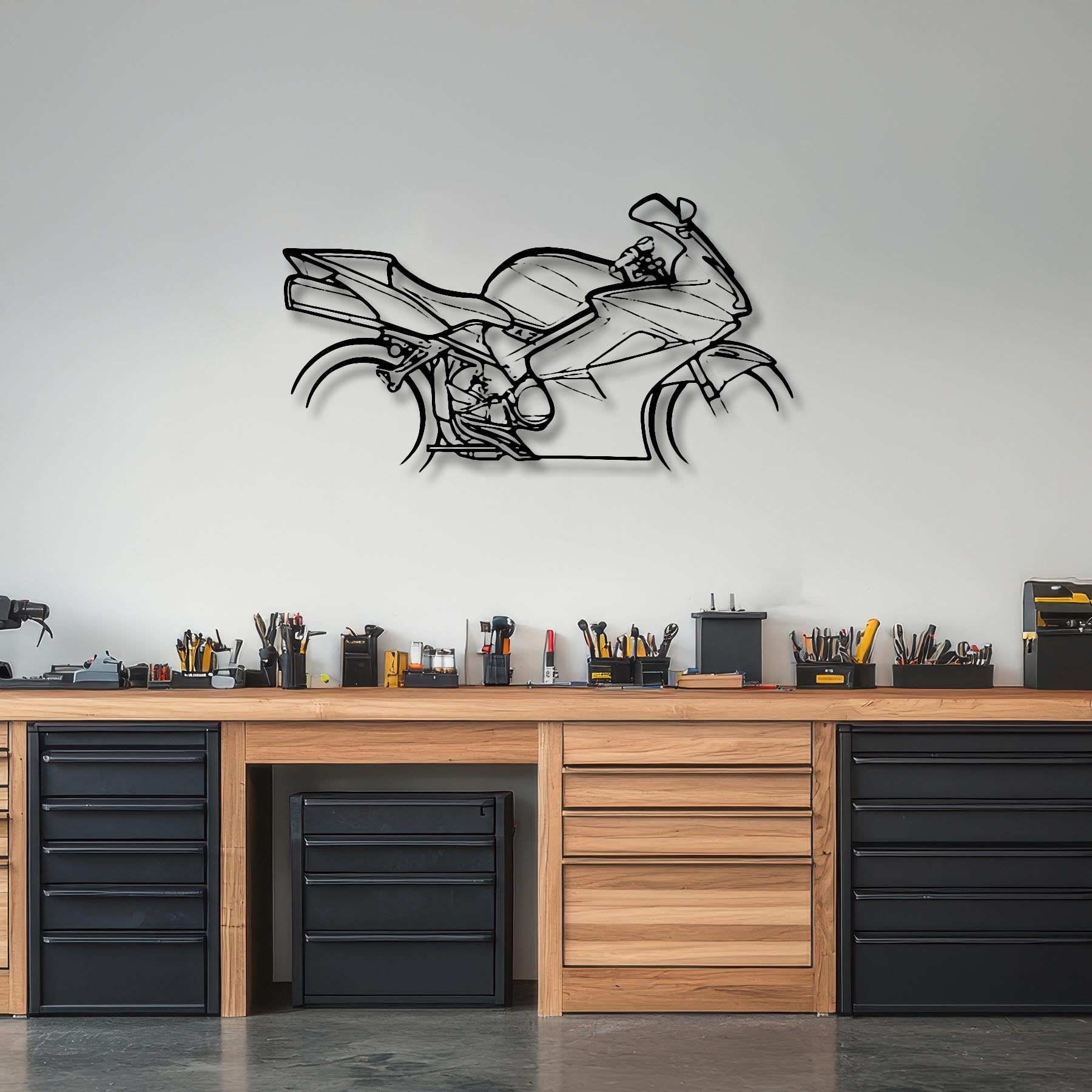 VFR800 Silhouette Metal Wall Art