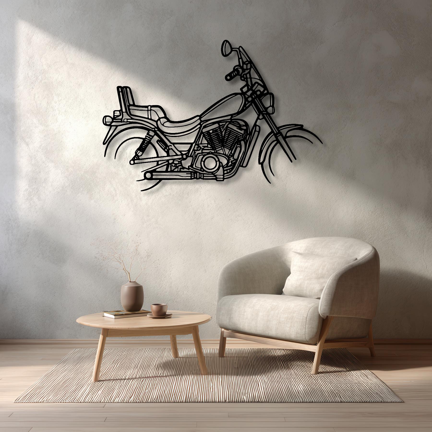 VS 750 Intruder 1989 Silhouette Metal Wall Art