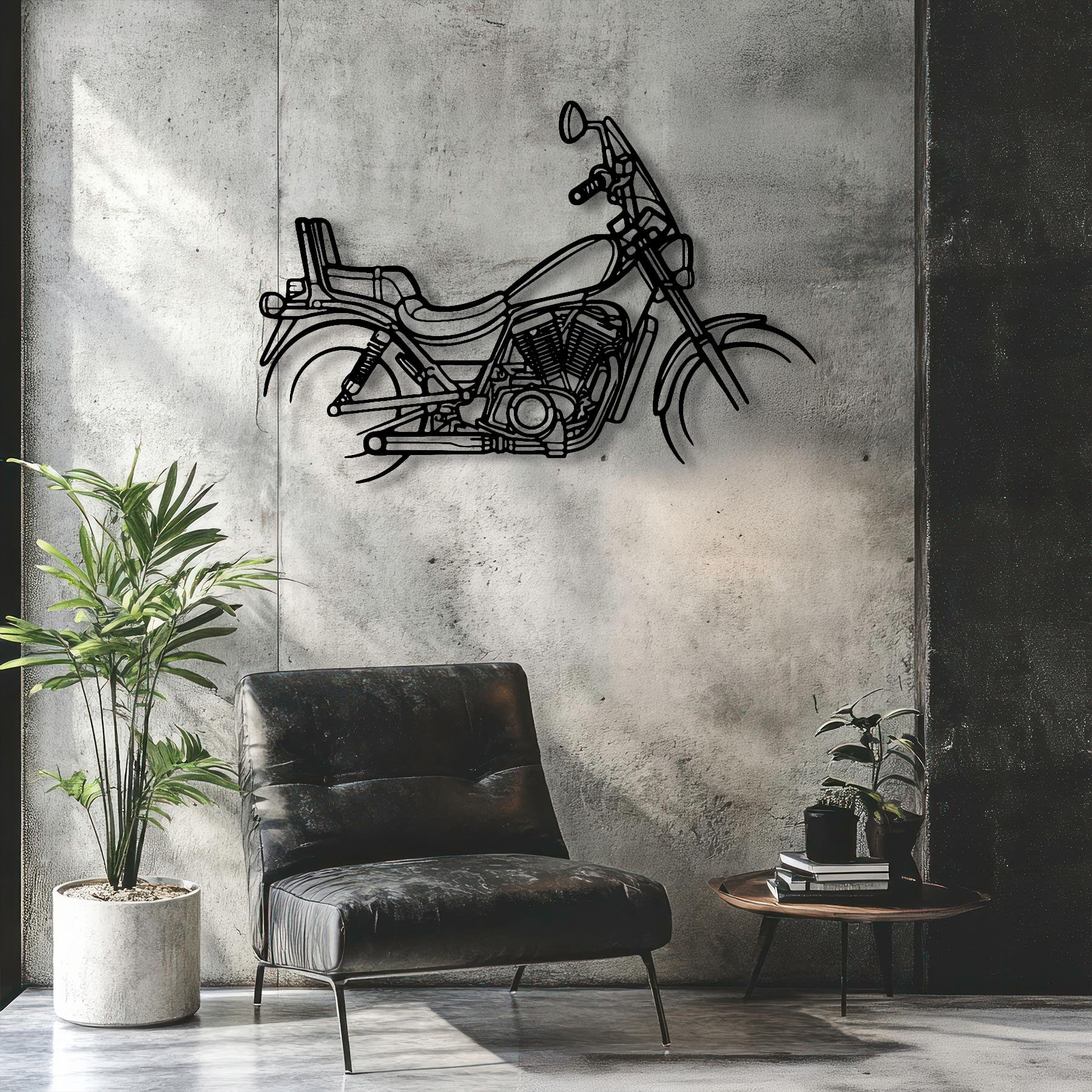 VS 750 Intruder 1989 Silhouette Metal Wall Art
