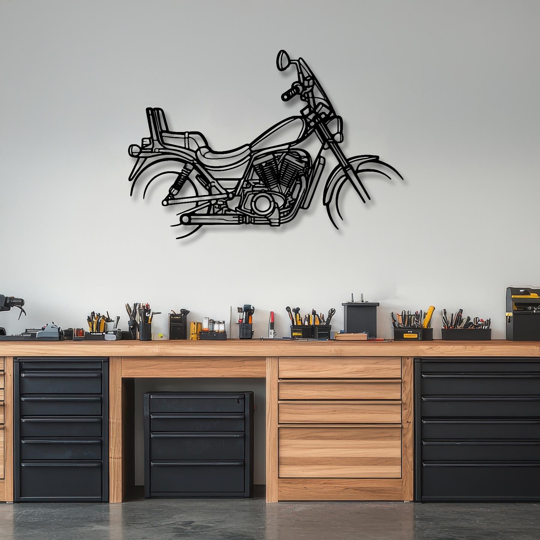 VS 750 Intruder 1989 Silhouette Metal Wall Art