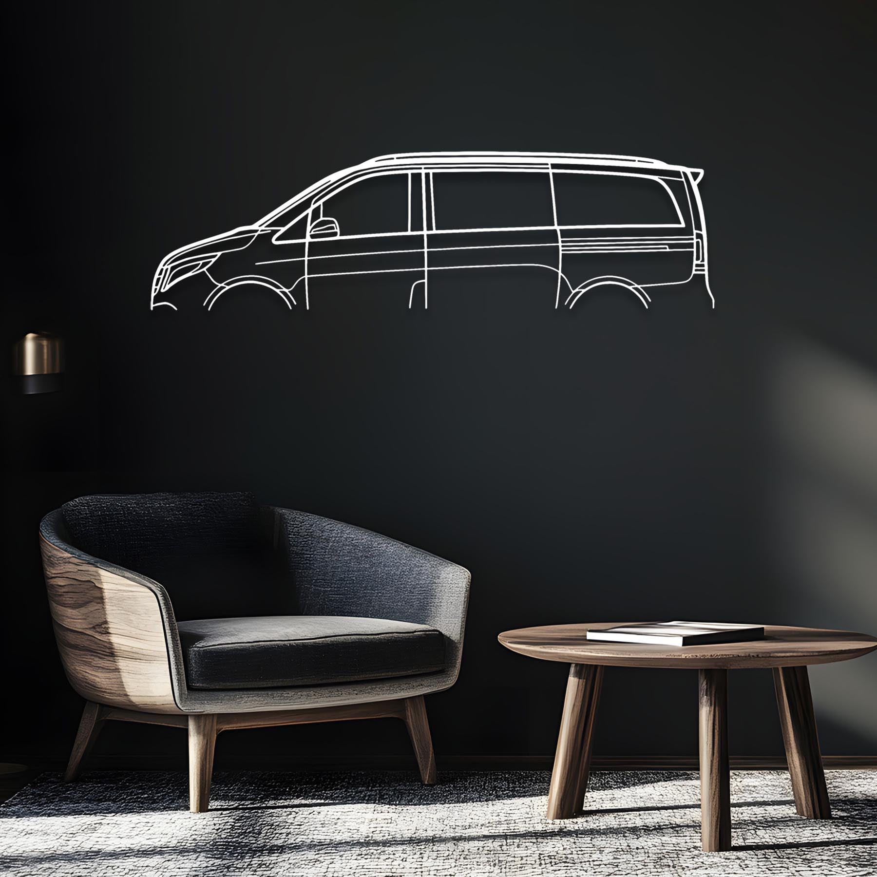 V Class 2017 Classic Silhouette Metal Wall Art