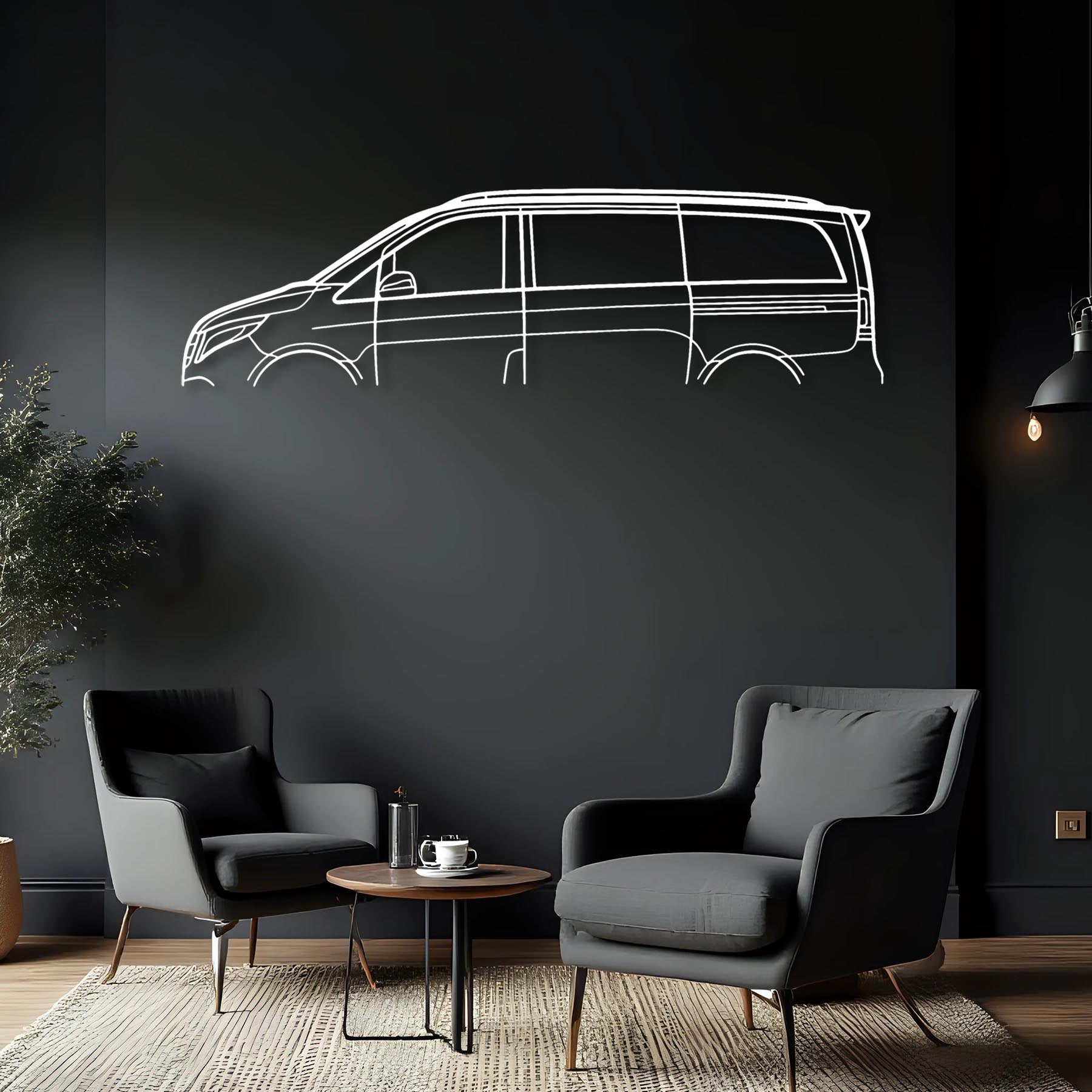 V Class 2017 Classic Silhouette Metal Wall Art