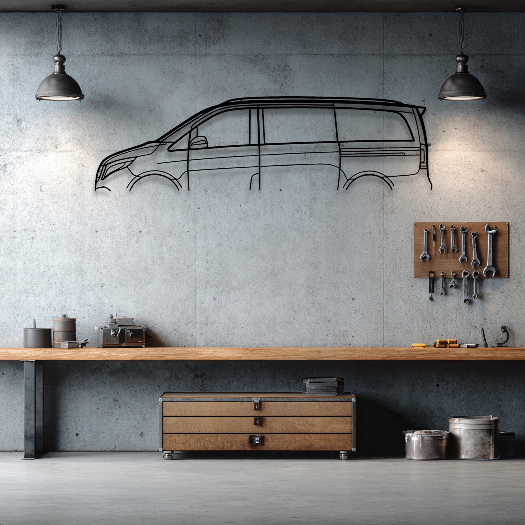 V Class 2017 Classic Silhouette Metal Wall Art