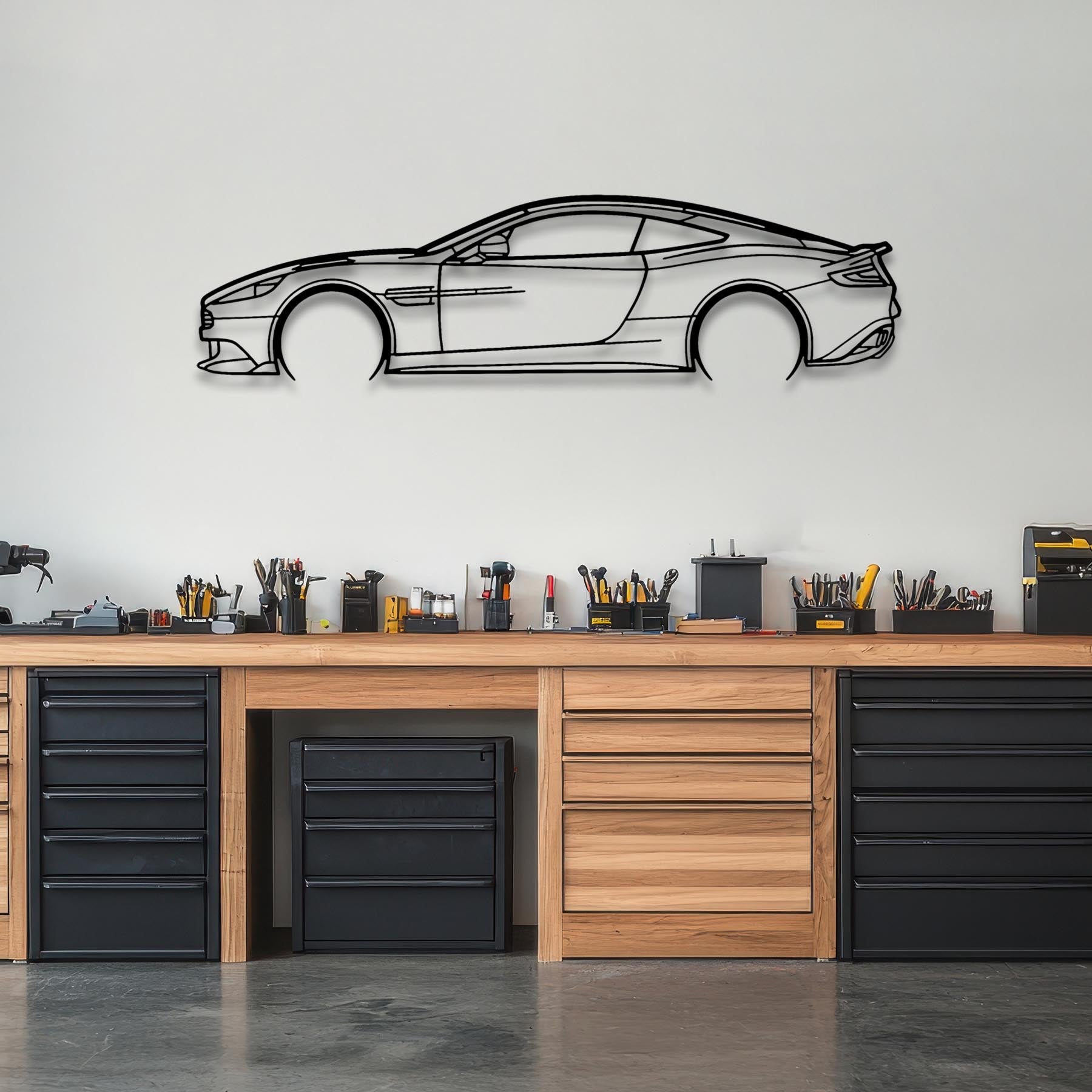 Vanquish S 2017 Detailed Silhouette Metal Wall Art