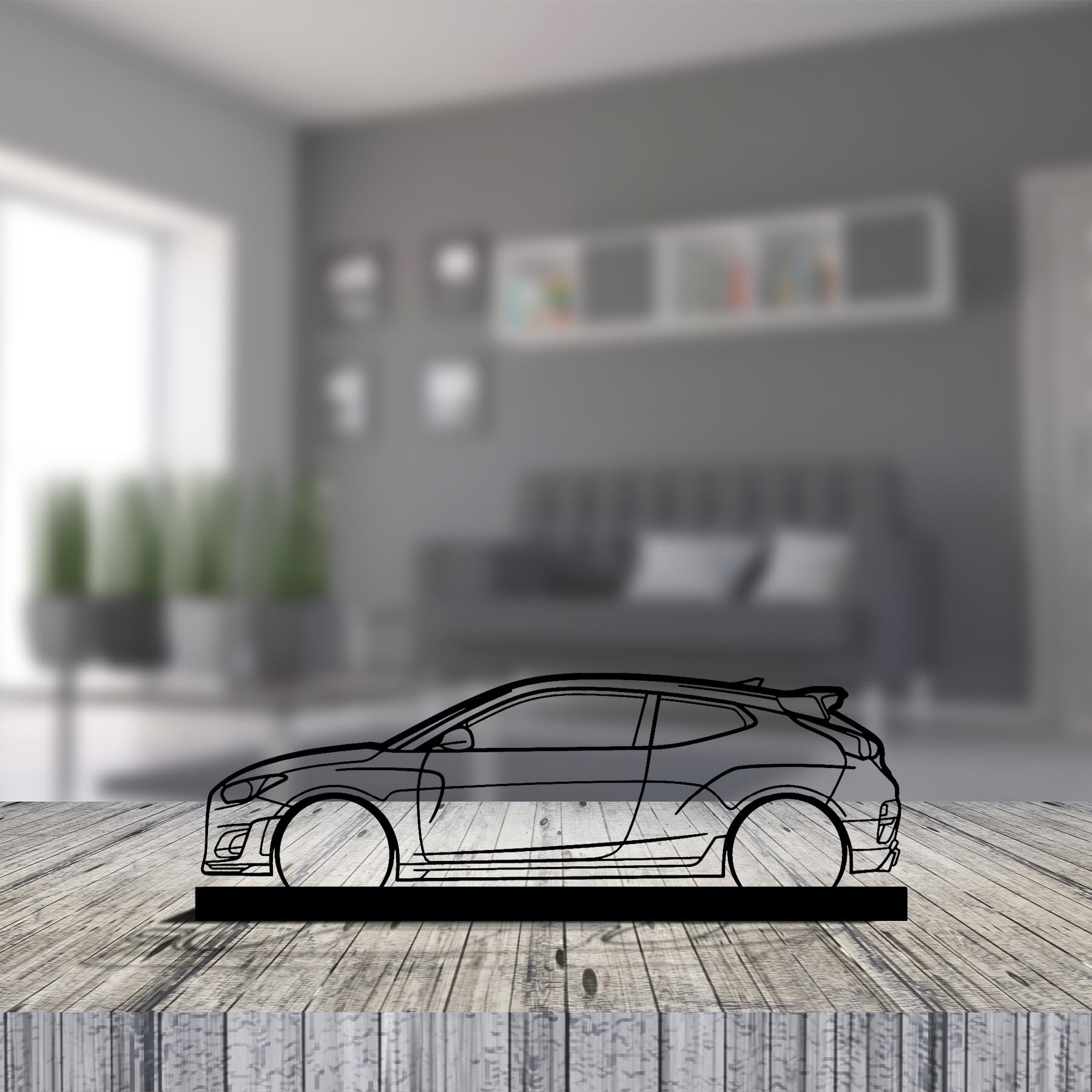 Veloster N Silhouette Metal Art Stand