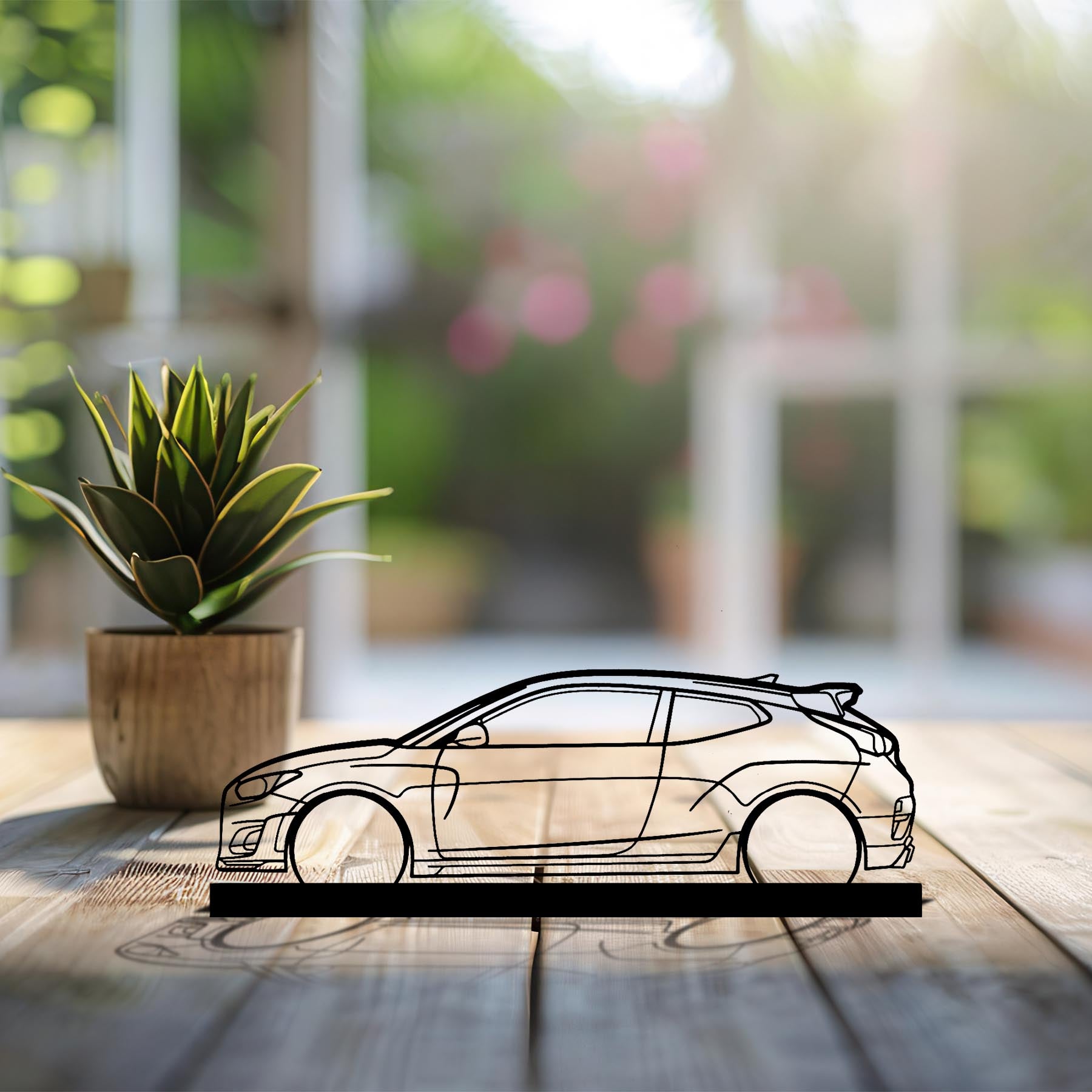 Veloster N Silhouette Metal Art Stand