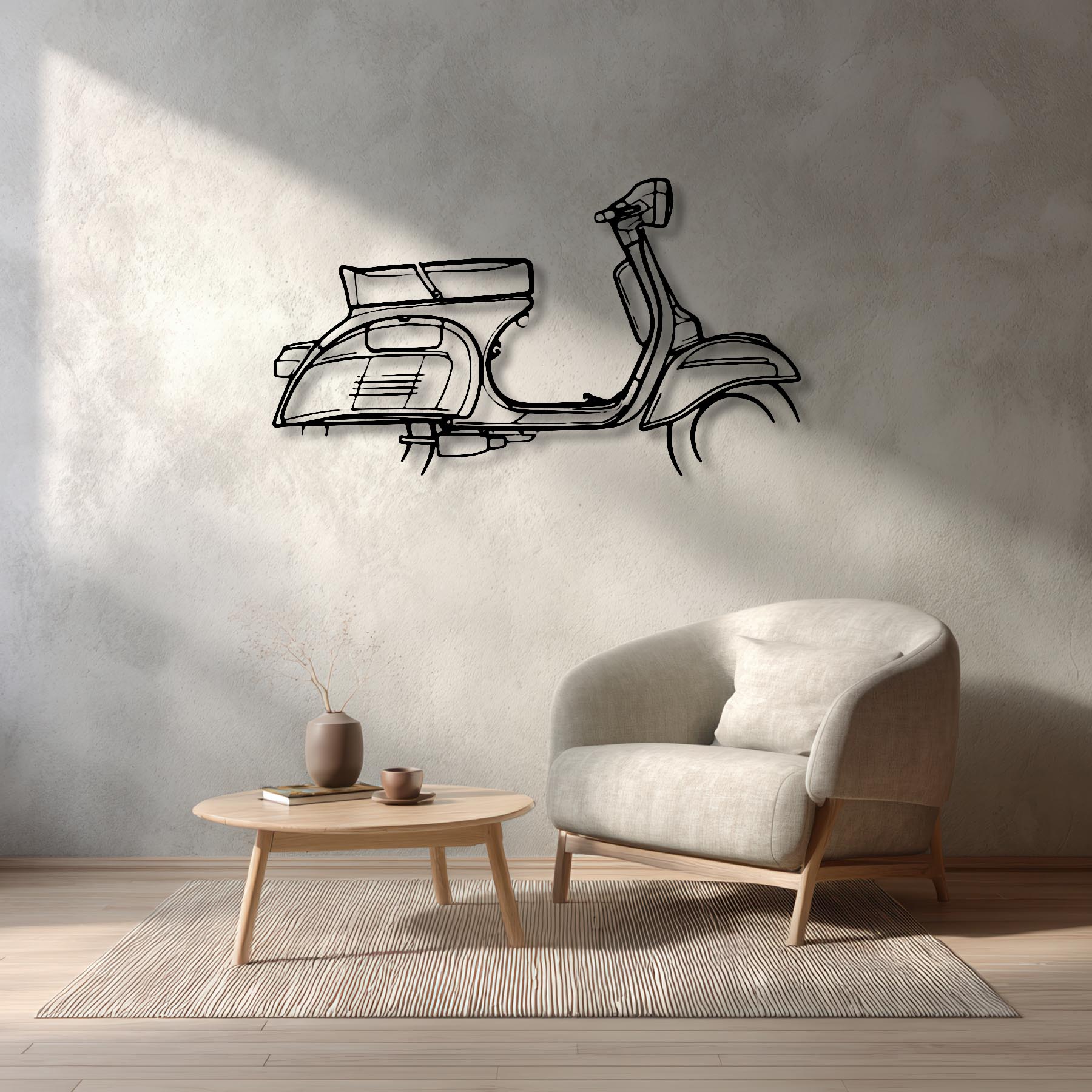 Vespa 1970 Silhouette Metal Wall Art