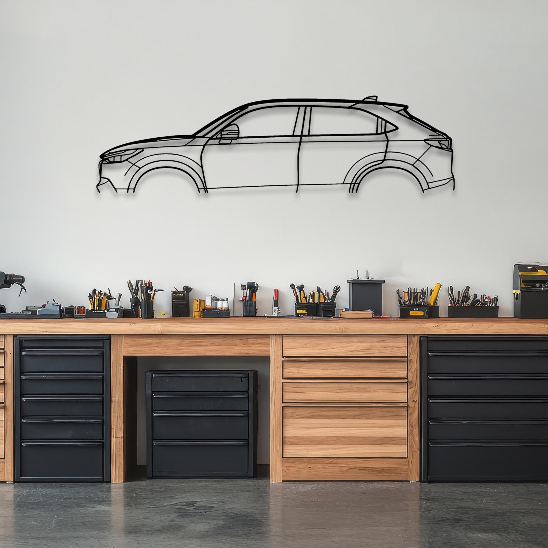 Vezel HRV 2021 Classic Silhouette Metal Wall Art