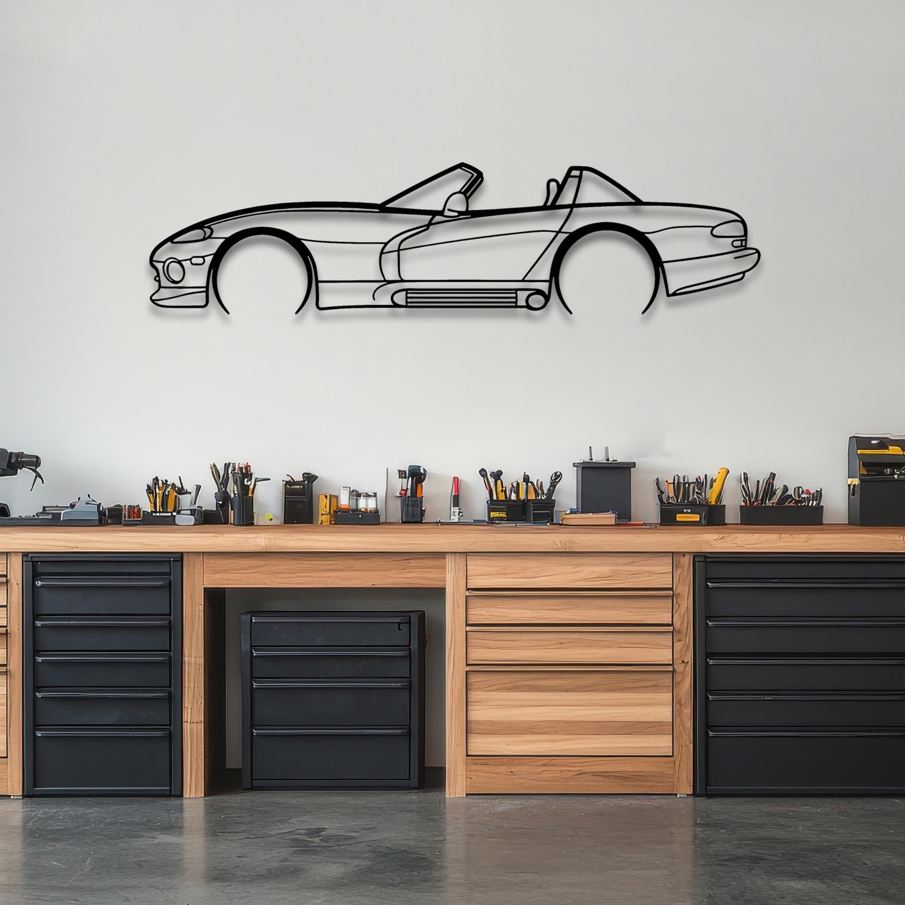 Viper 1993 RT10 Detailed Silhouette Metal Wall Art