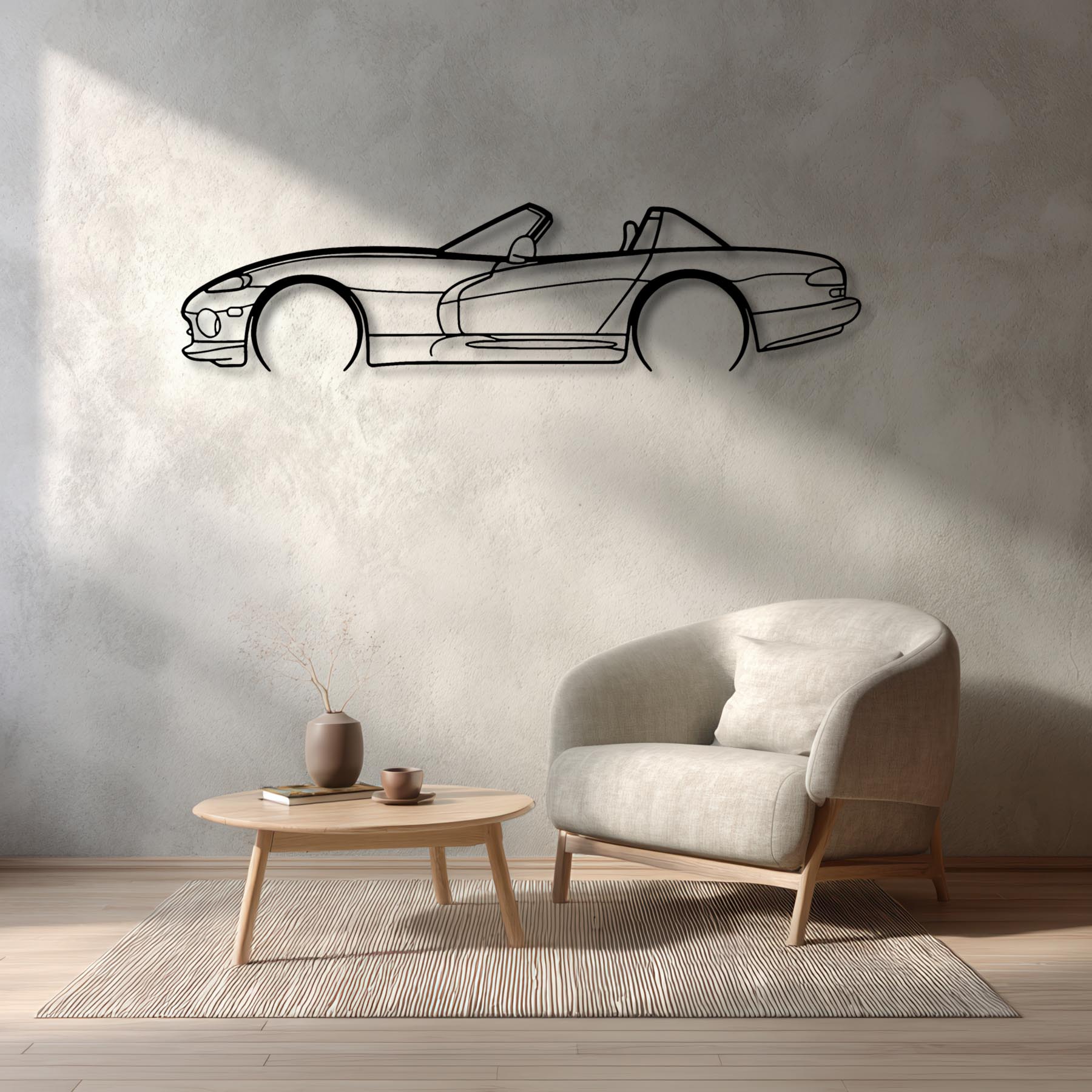 Viper RT 1999 Detailed Silhouette Metal Wall Art