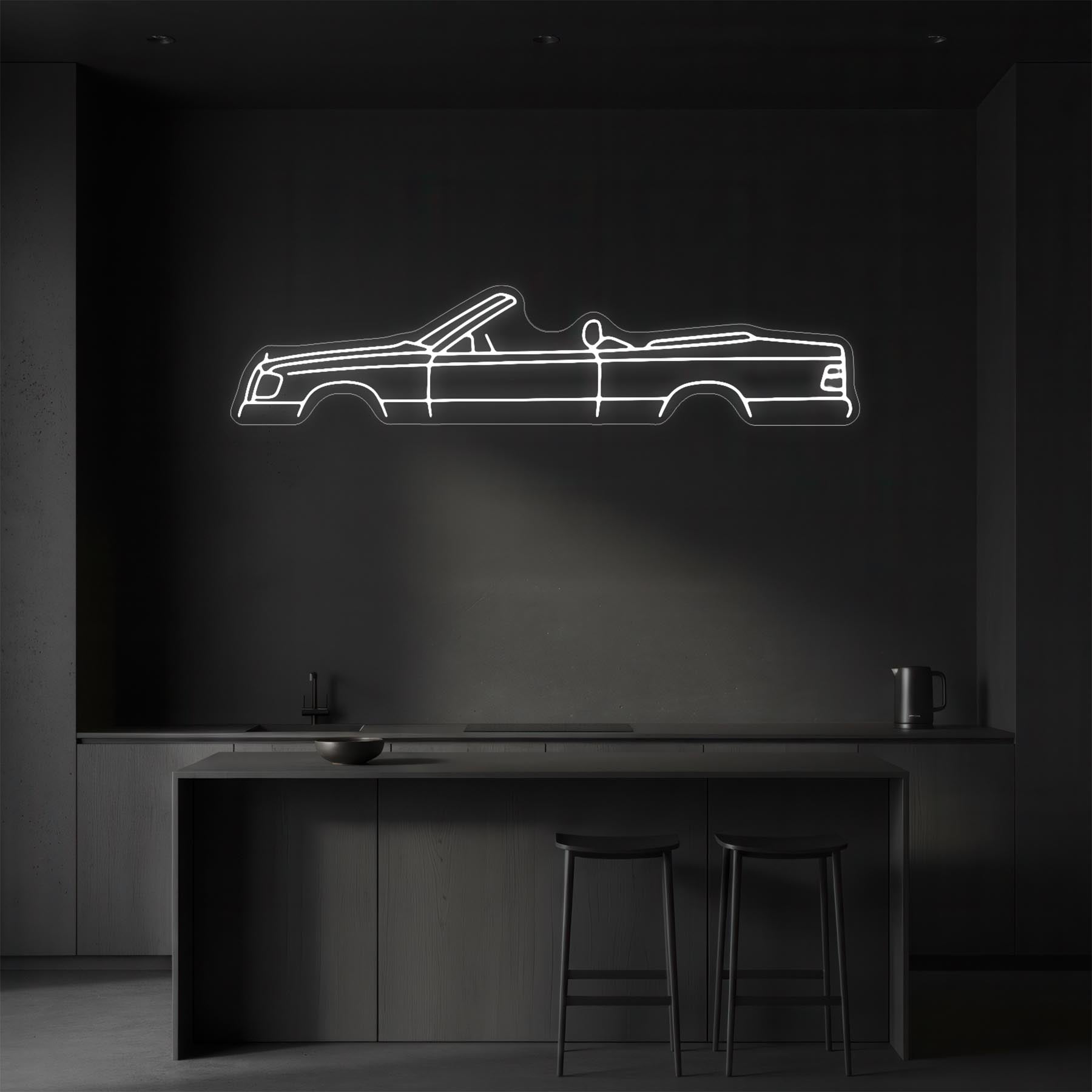 W124 Cabrio Neon Silhouette