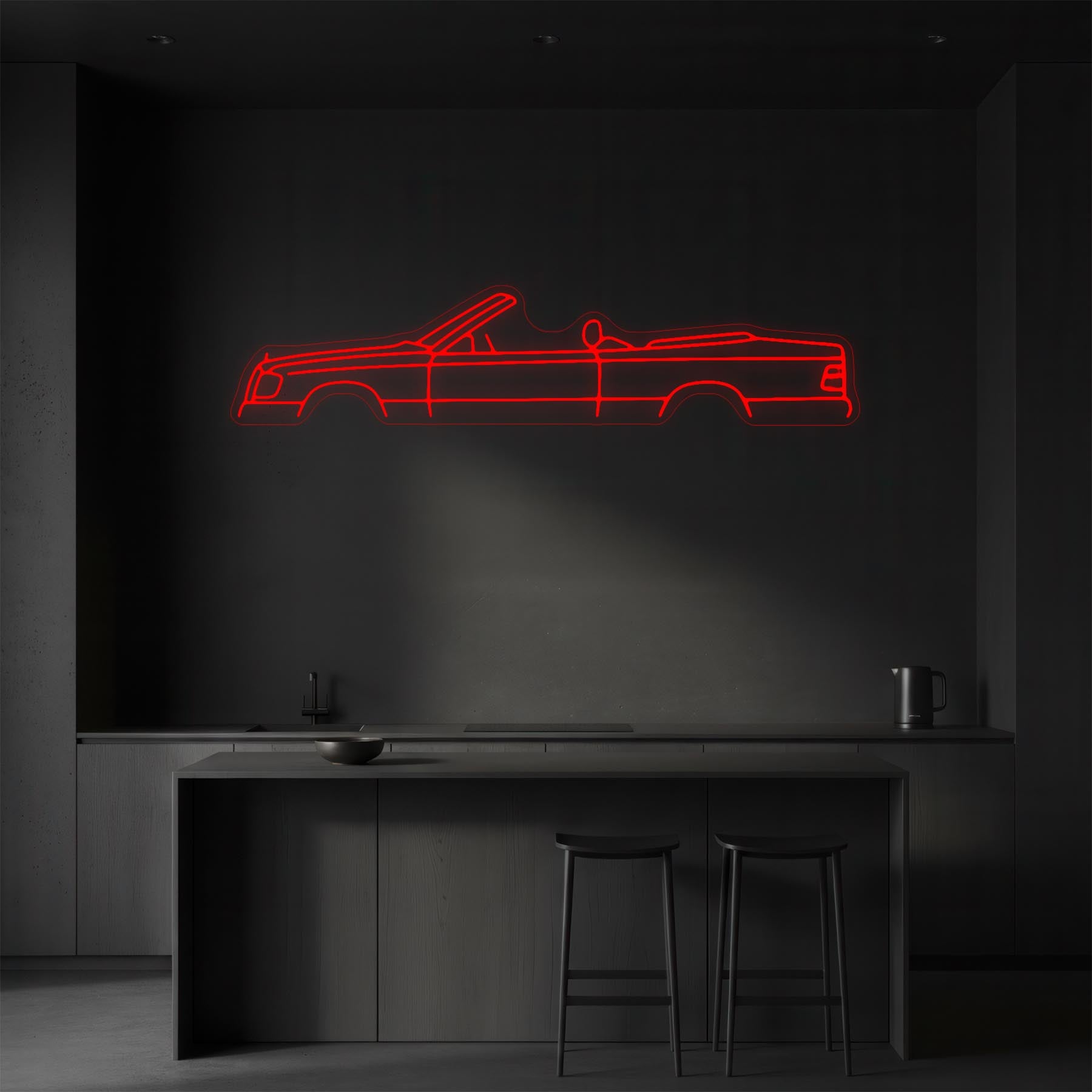 W124 Cabrio Neon Silhouette