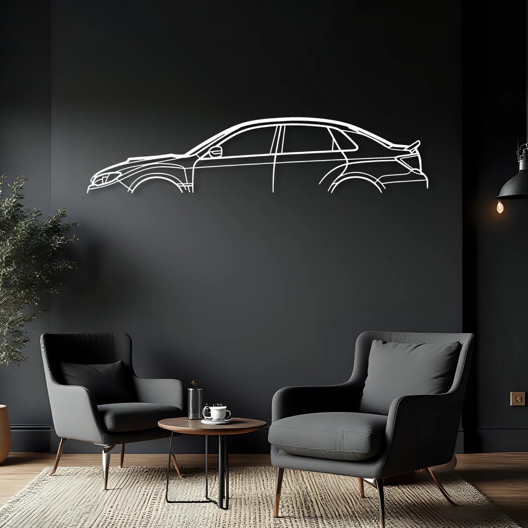 WRX STI 2011 Classic Silhouette Metal Wall Art