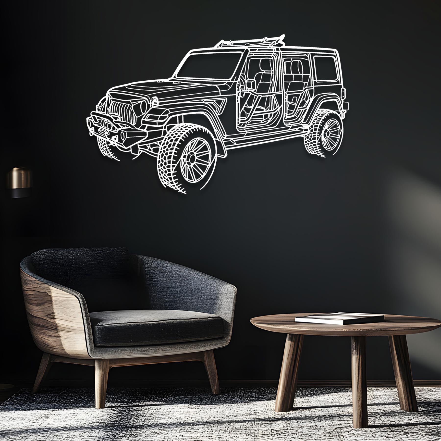 Wrangler 2022 Angle Silhouette Metal Wall Art