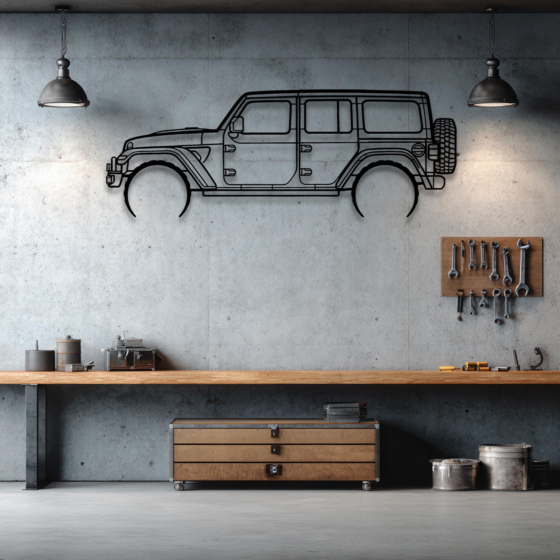 Wrangler 392 XR Detailed Silhouette Metal Wall Art